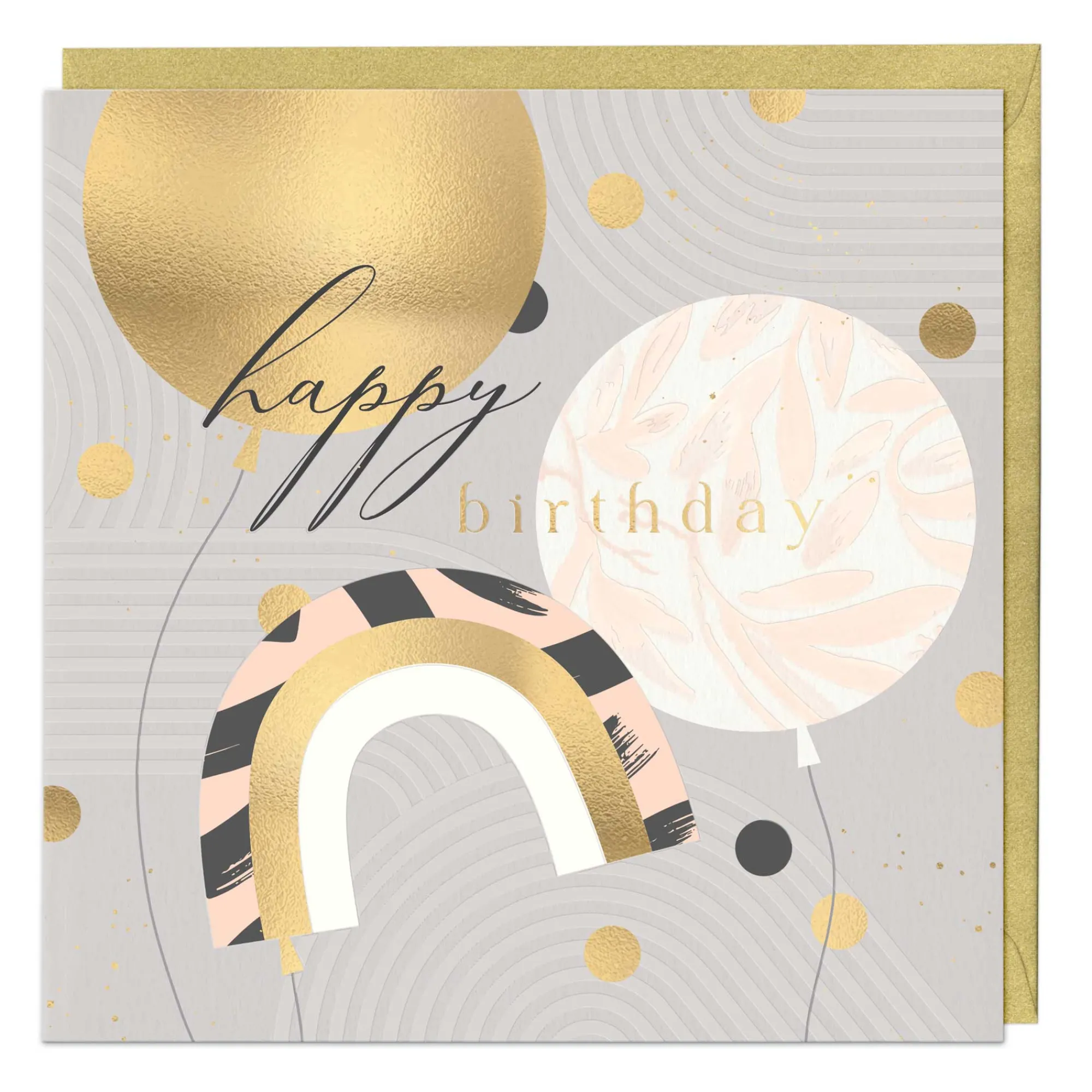 Birthday|Birthday*Whistlefish Golden Balloons Birthday Luxury Card