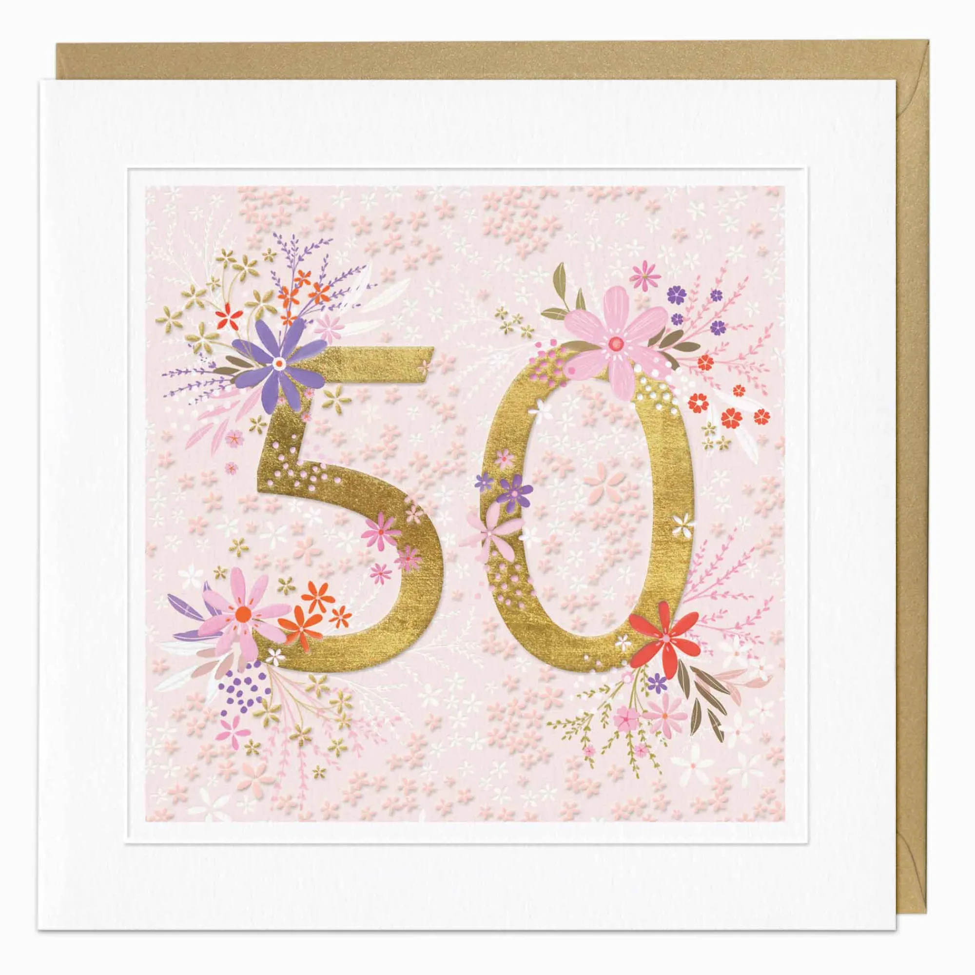 Birthday|For Her*Whistlefish Golden Bloom 50th Birthday Card