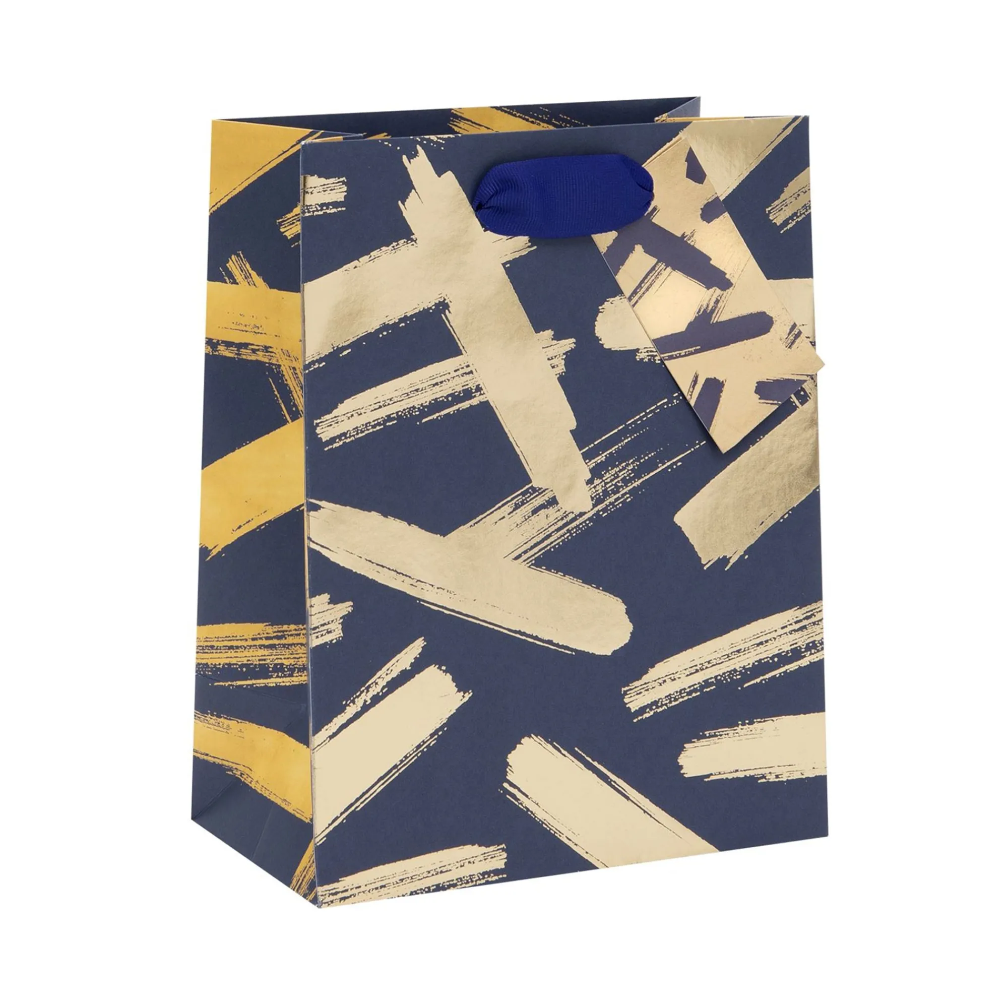 Gift Bags|Gift Bags*Whistlefish Golden Brush Strokes Medium Gift Bag