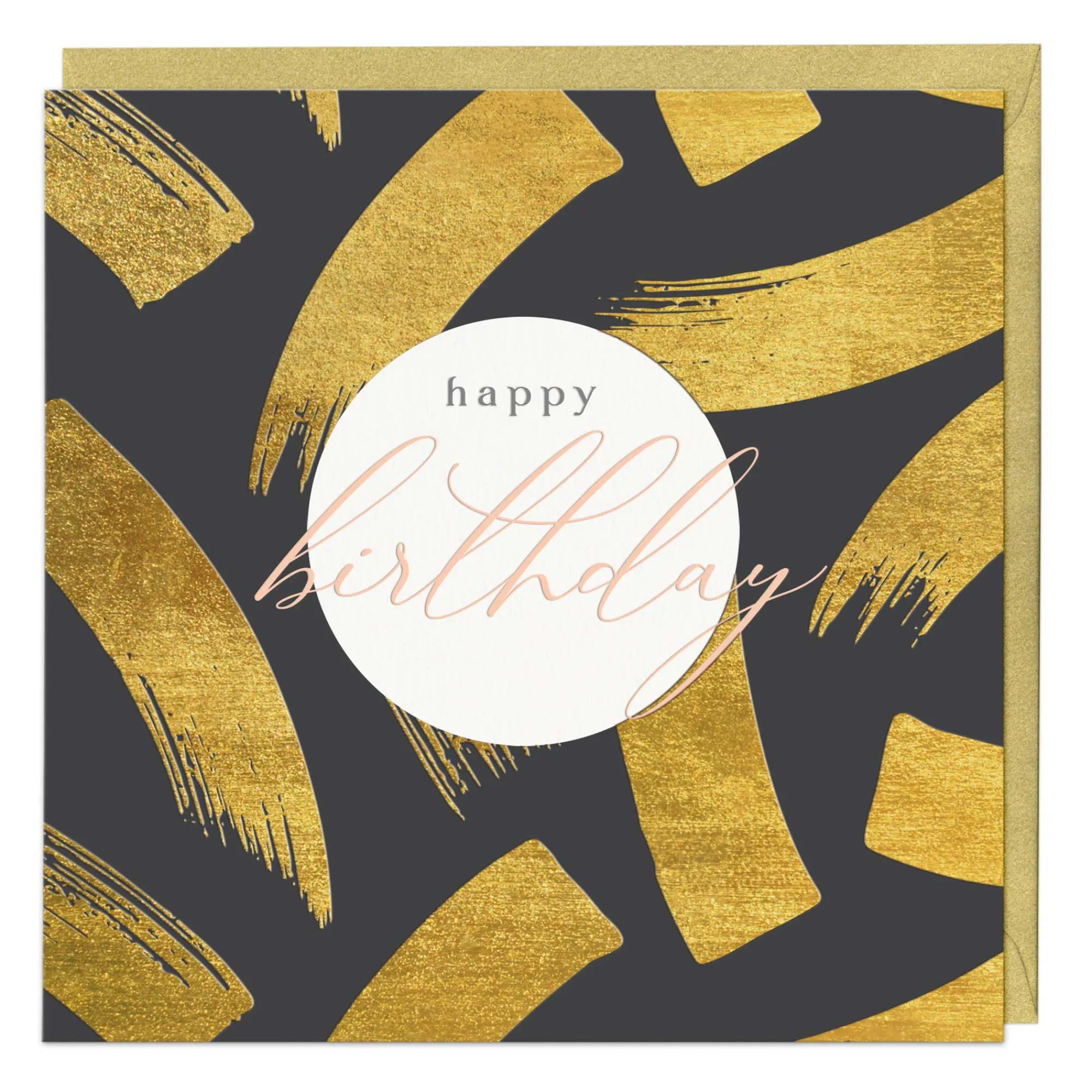 Birthday|Birthday*Whistlefish Golden Brushstrokes Birthday Luxury Card
