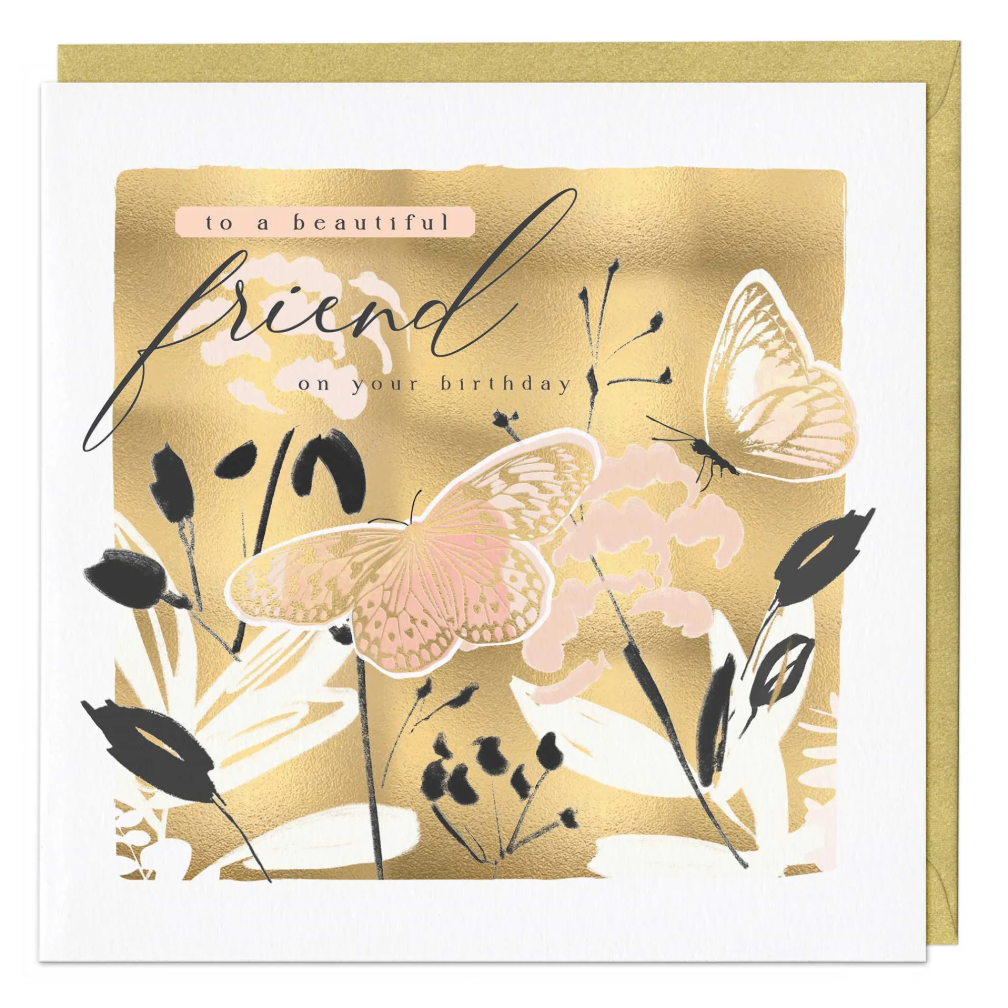 Birthday|Birthday*Whistlefish Golden Butterfly Birthday Luxury Card