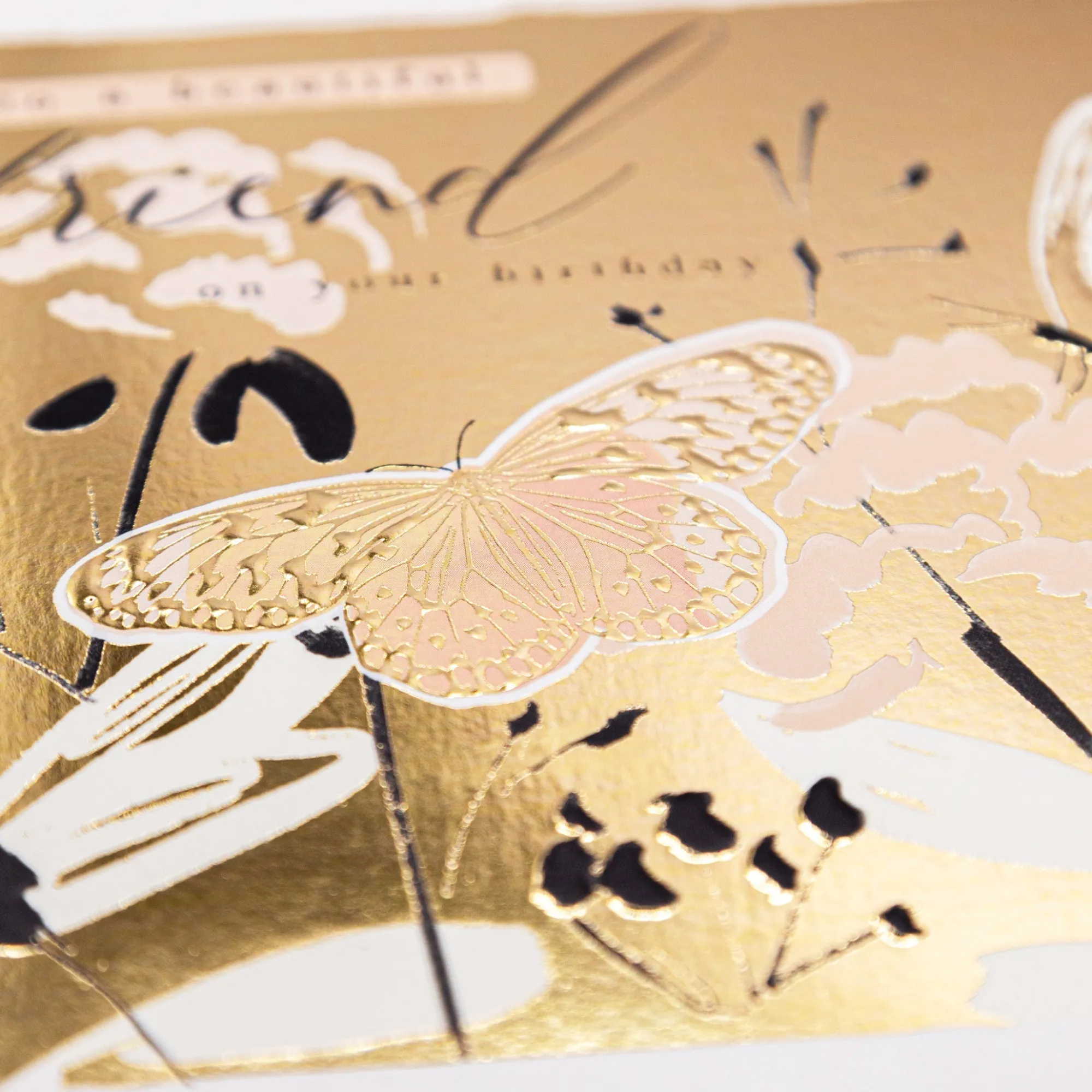 Birthday|Birthday*Whistlefish Golden Butterfly Birthday Luxury Card