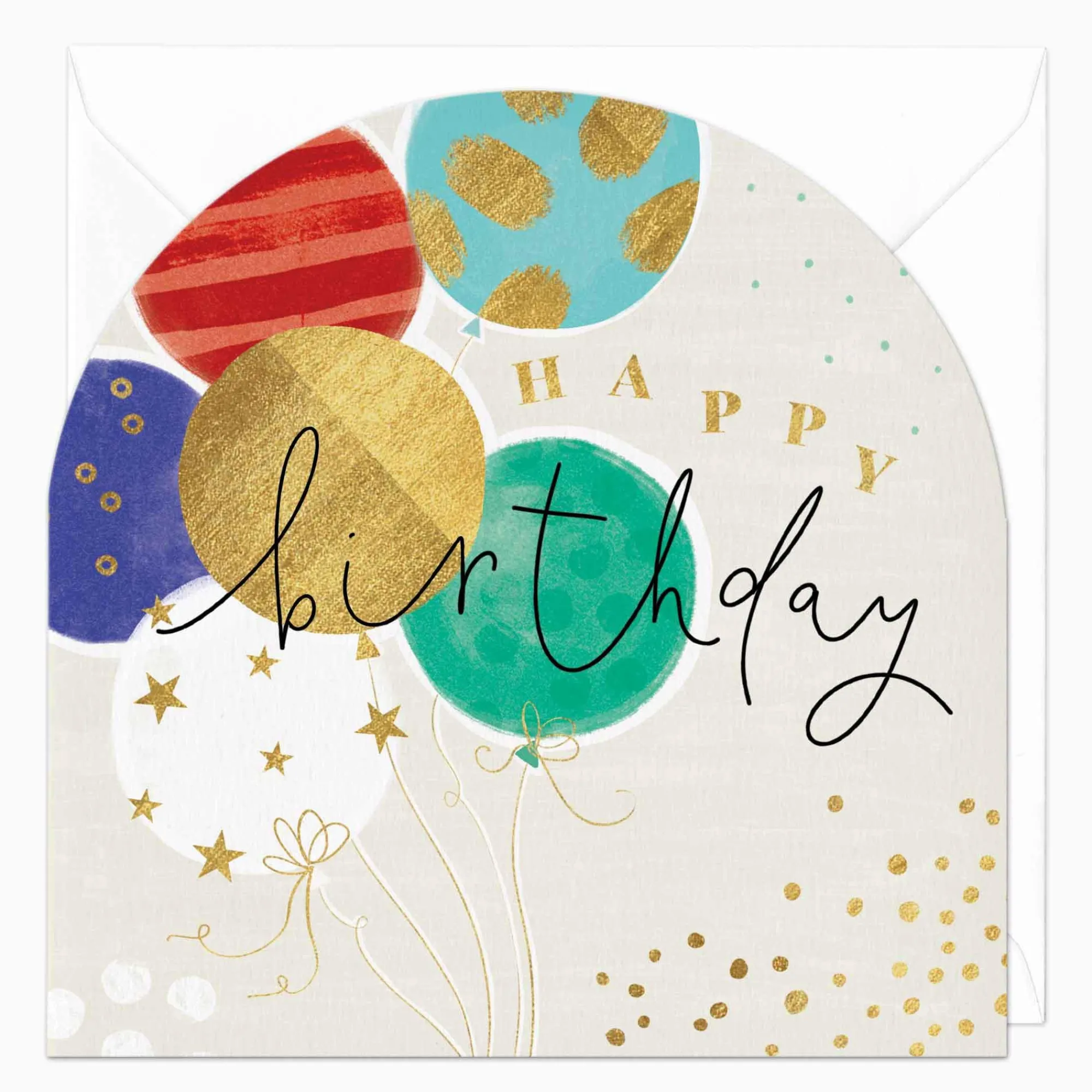Birthday|For Children*Whistlefish Golden Wishes Balloons Arch Card