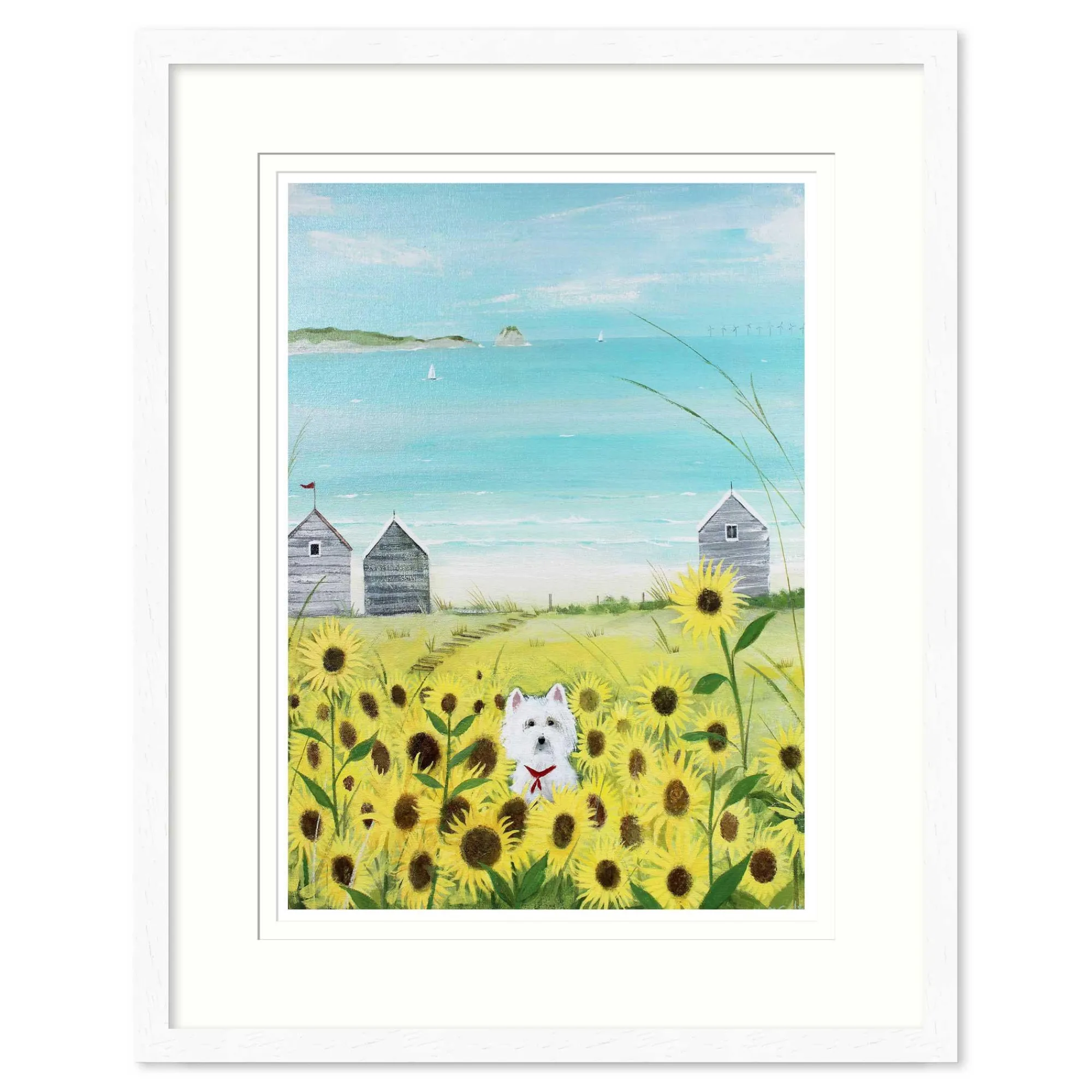 Floral & Flowers|Coastal Scenes*Whistlefish Gone Westie Framed Print