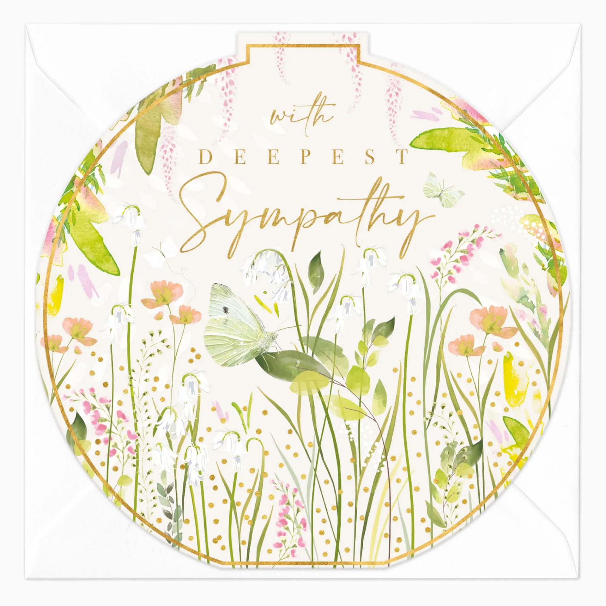 Sympathy*Whistlefish Green Sympathy Round Card
