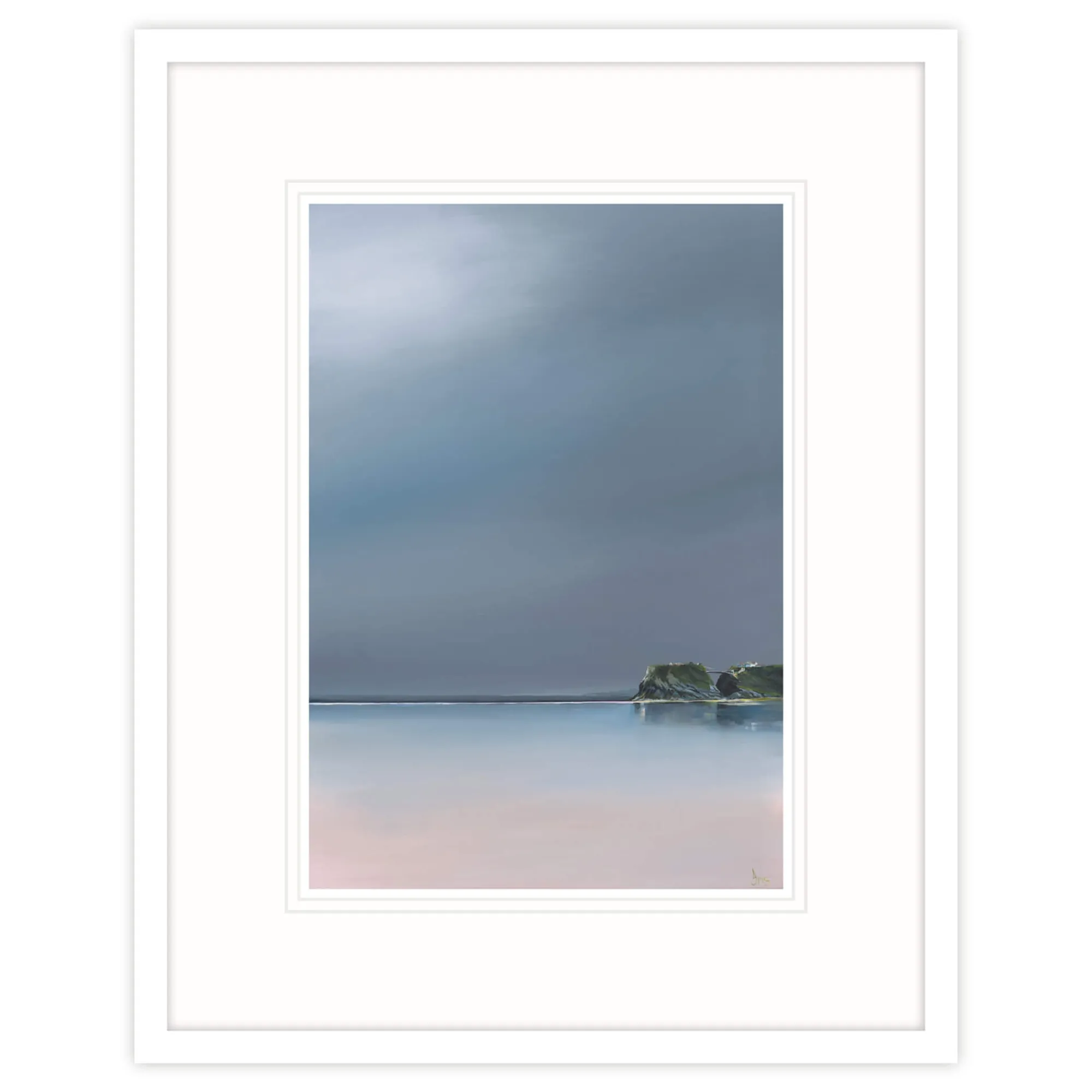 Newquay|Cornwall*Whistlefish Grey Dawn On Towan Beach Framed Print