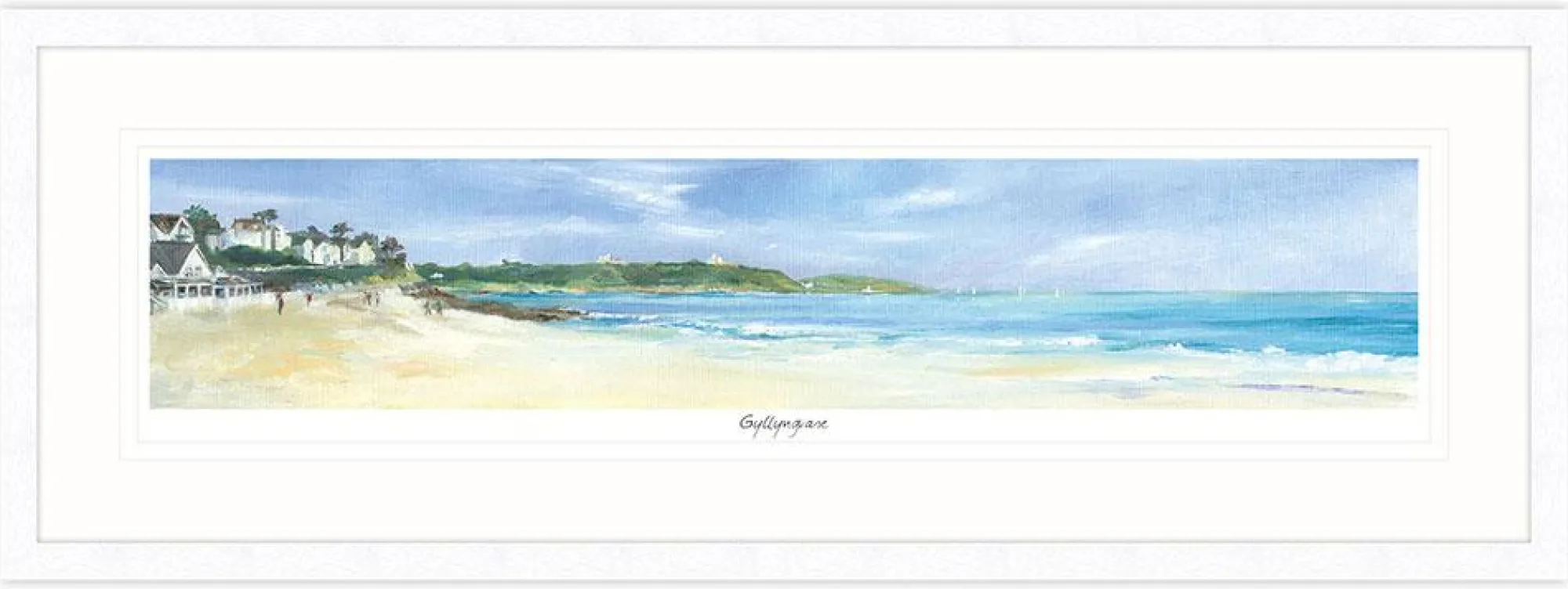 Falmouth|Cornwall*Whistlefish Gyllyngvase Towards Pendennis Framed Print