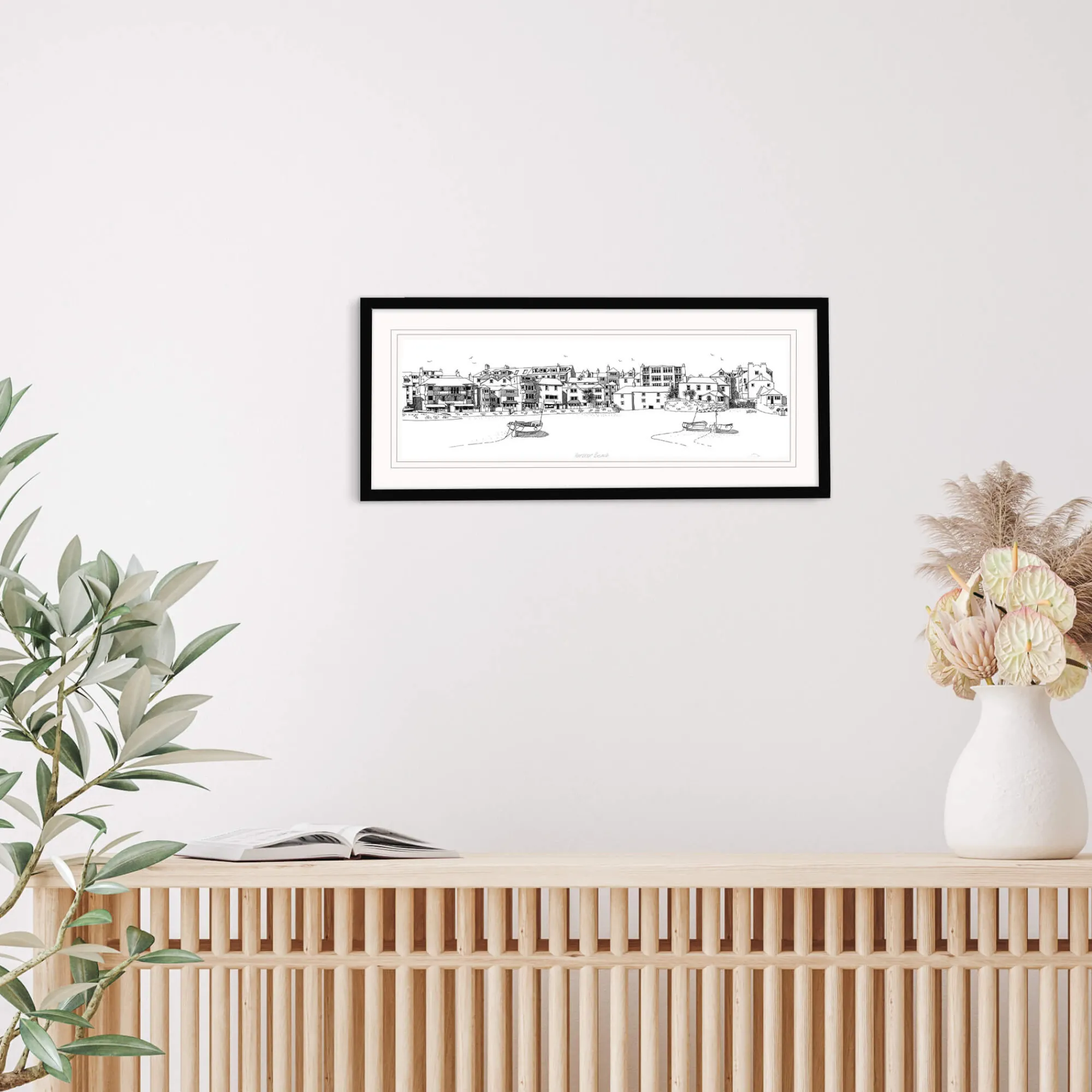 St Ives|Cornwall*Whistlefish Harbour Beach St Ives Framed Print