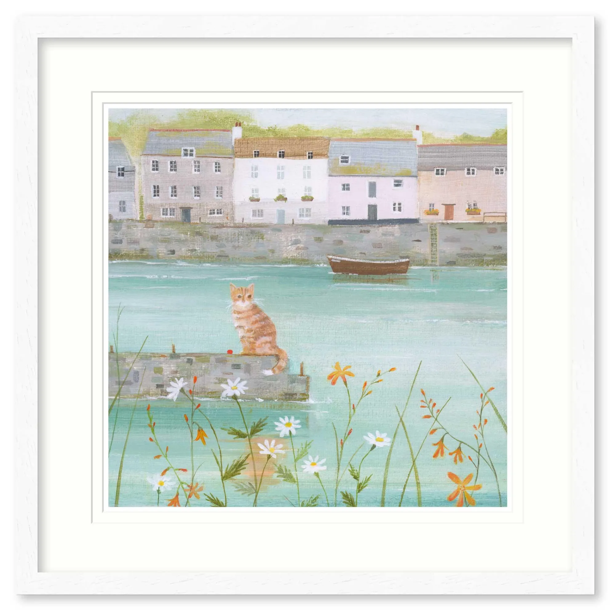 Floral & Flowers|Boat & Sailing*Whistlefish Harbour Wall Framed Print