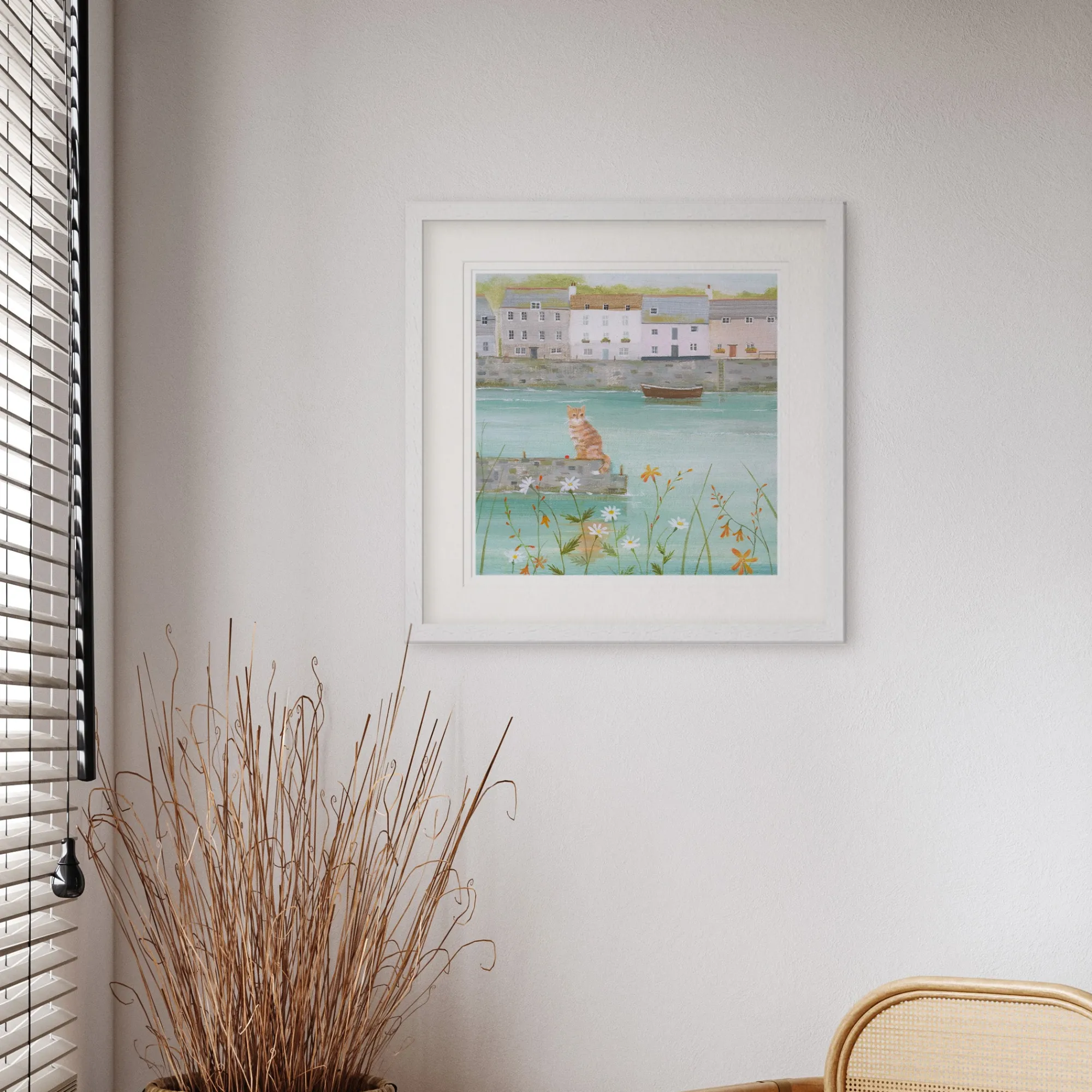 Floral & Flowers|Boat & Sailing*Whistlefish Harbour Wall Framed Print