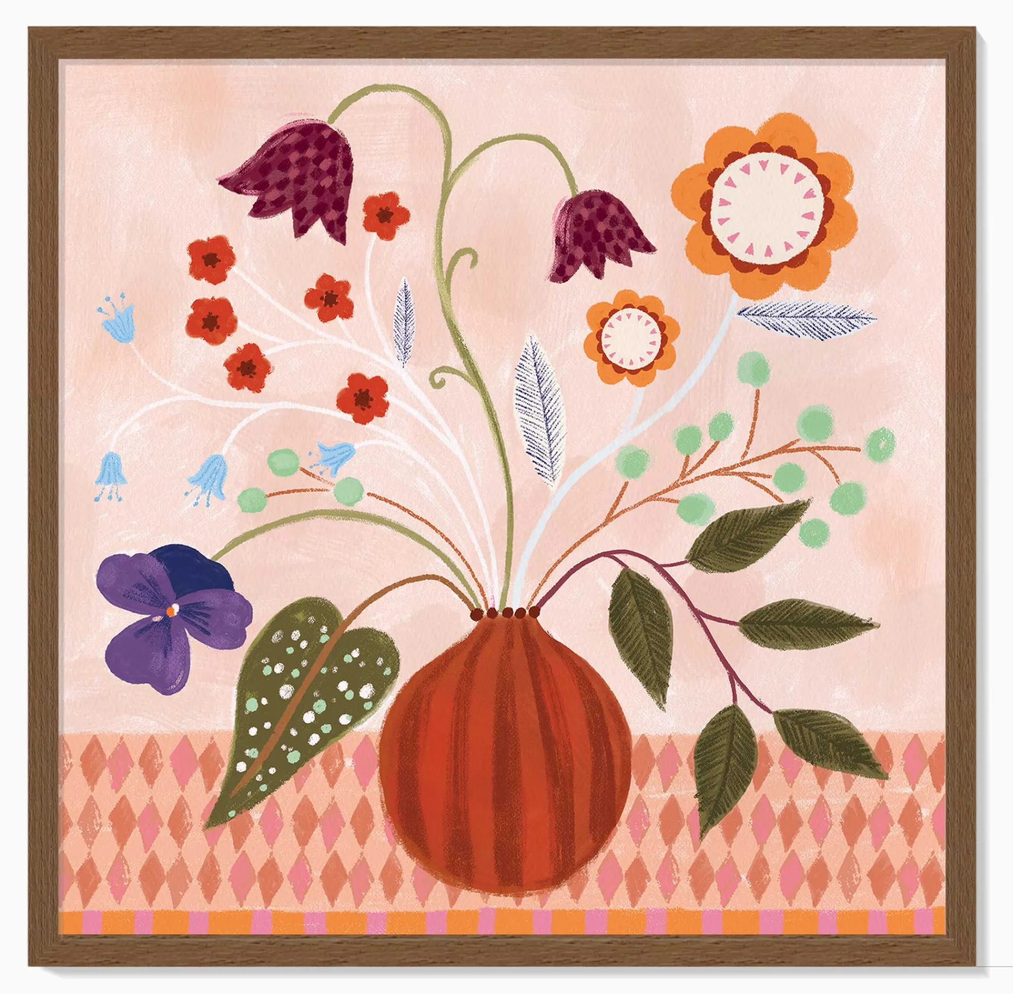 Floral & Flowers|Featured Artwork*Whistlefish Harlequin Meadow Framed Print