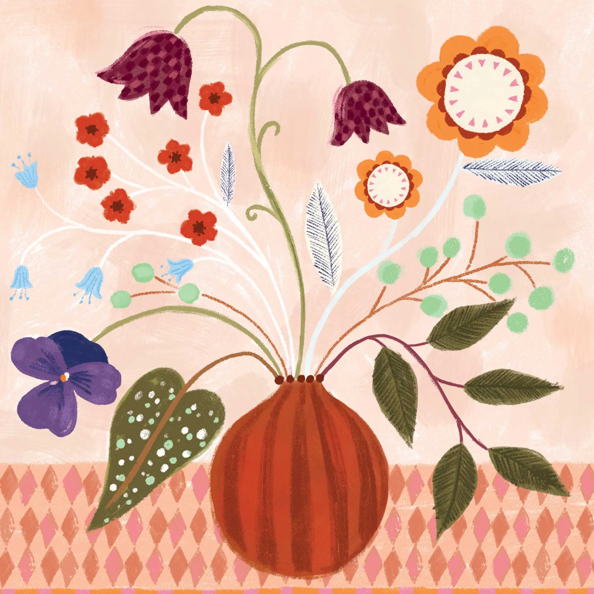 Floral & Flowers|Featured Artwork*Whistlefish Harlequin Meadow Framed Print