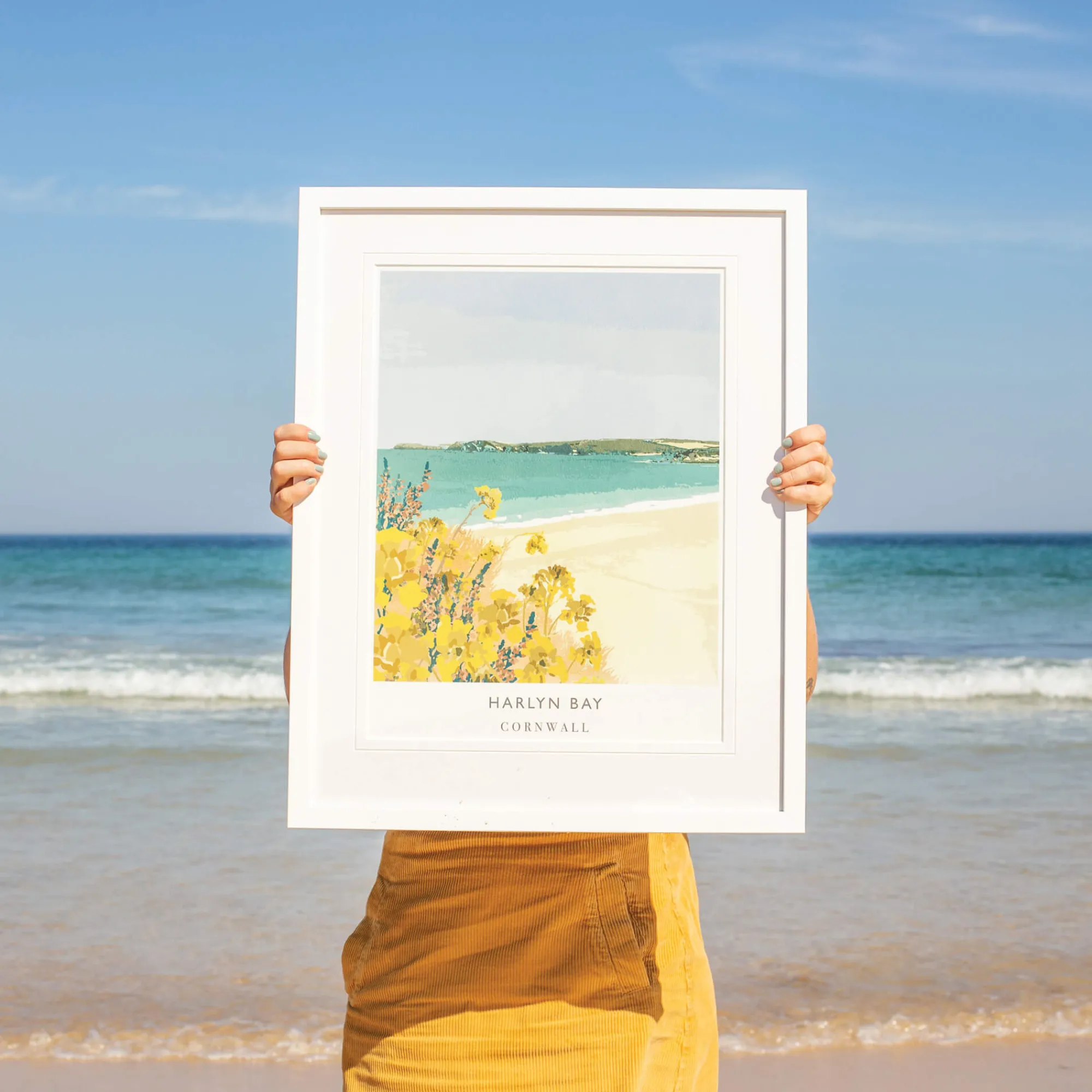 Padstow|Cornwall*Whistlefish Harlyn Bay Framed Print