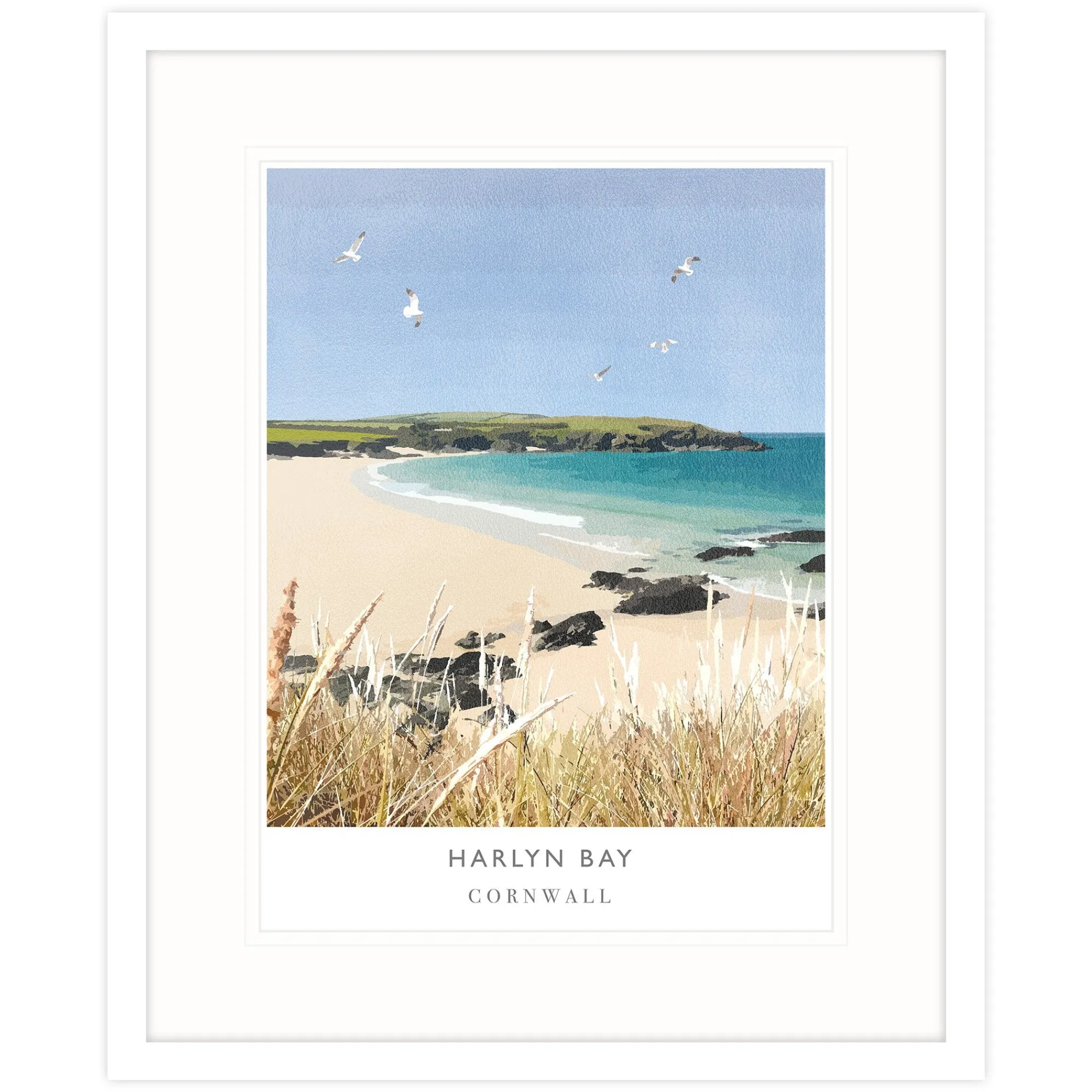 Cornwall|Travel*Whistlefish Harlyn Bay II Framed Print