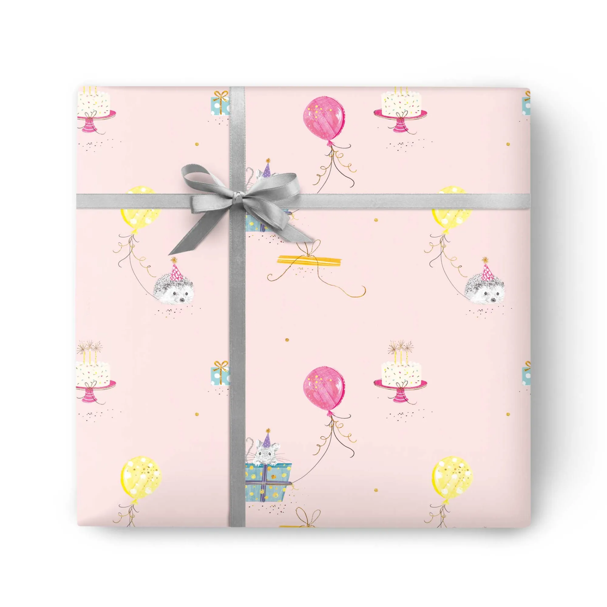 Gift Wrap|Birthday*Whistlefish Hedgehog & Mouse Wrapping Paper