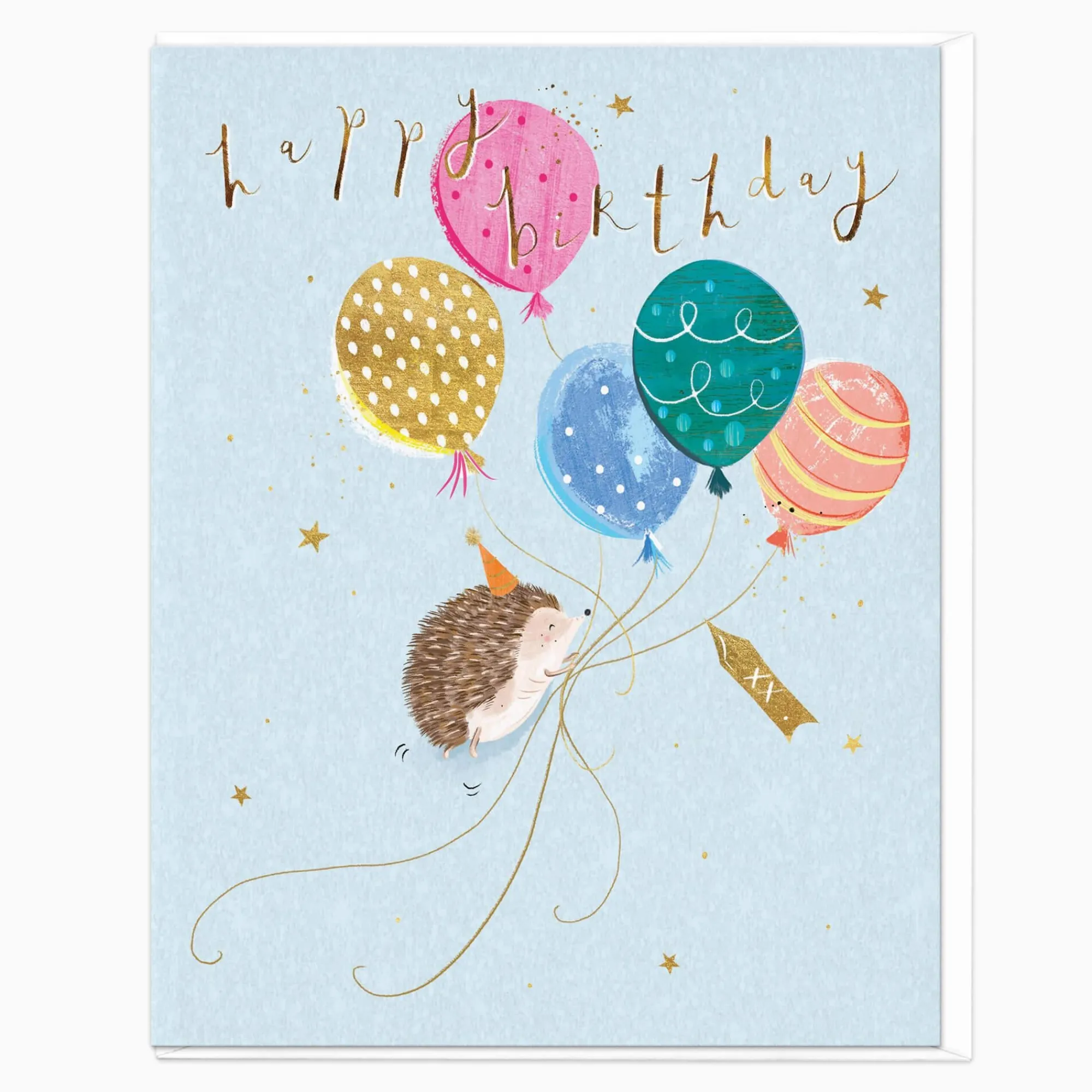 Birthday|For Children*Whistlefish Hedgehog And Balloons Birthday Card