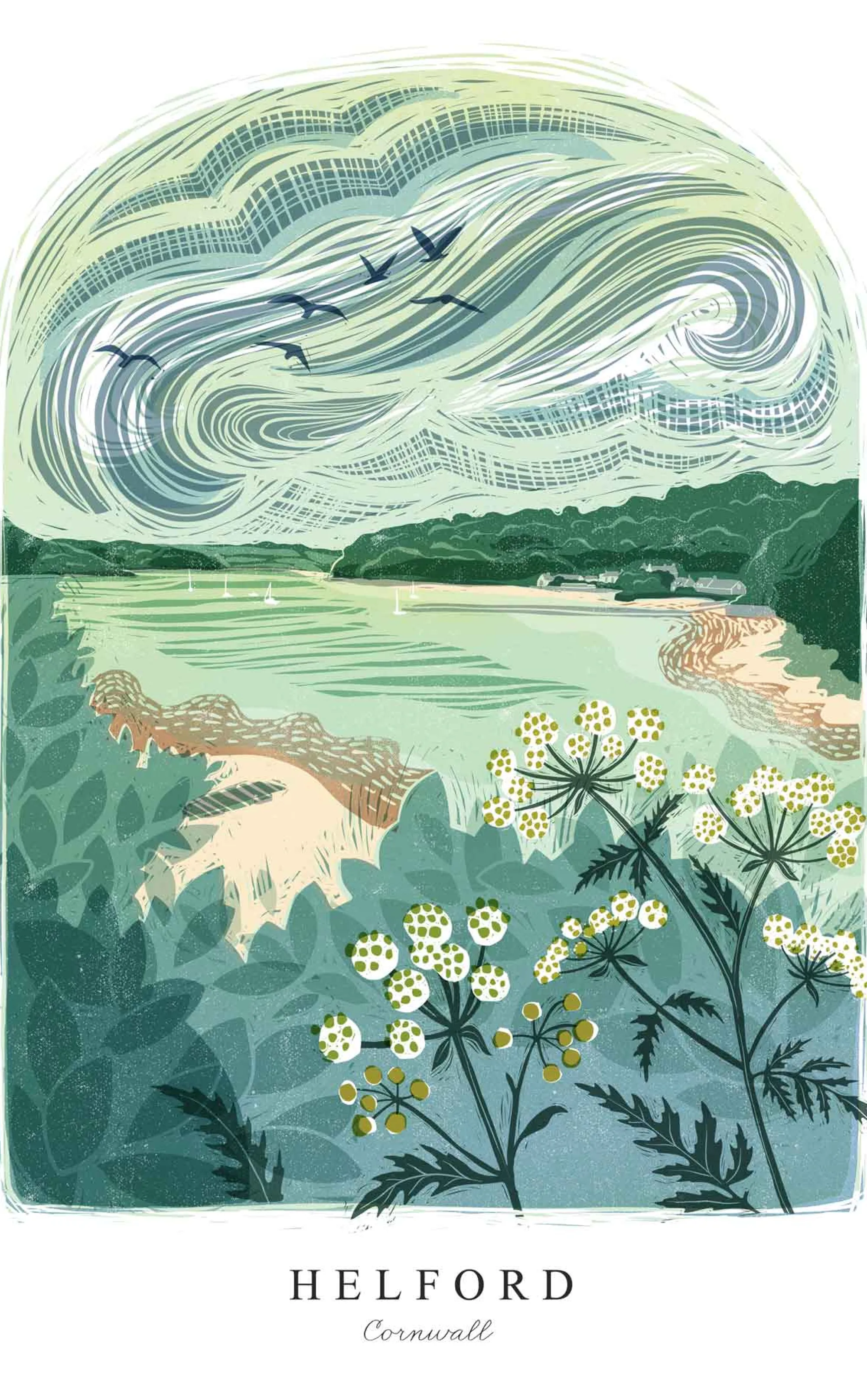 Unframed Prints*Whistlefish Helford Lino Large Art Print