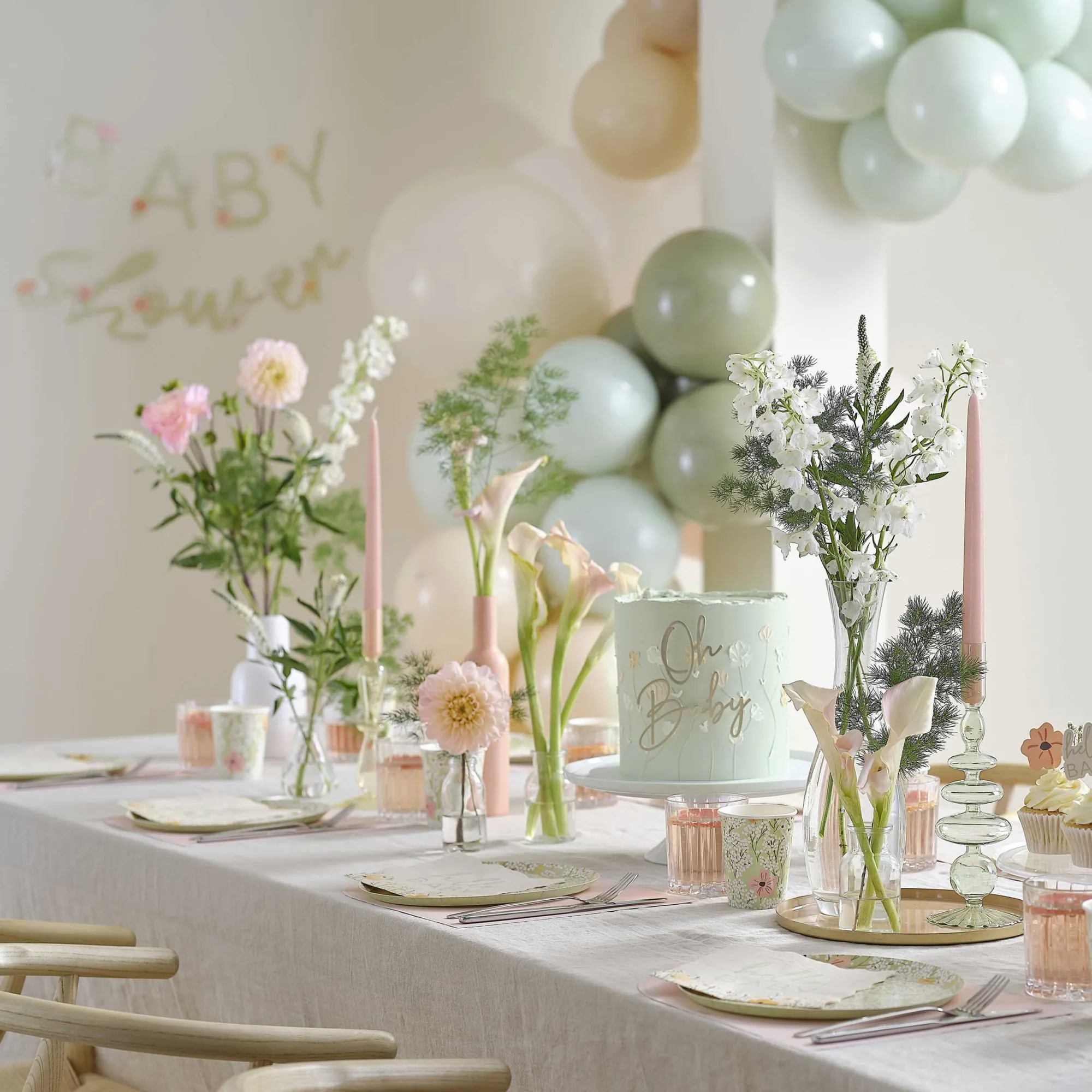 Balloons|Baby Shower*Whistlefish Hello Baby Floral Baby Shower Balloons