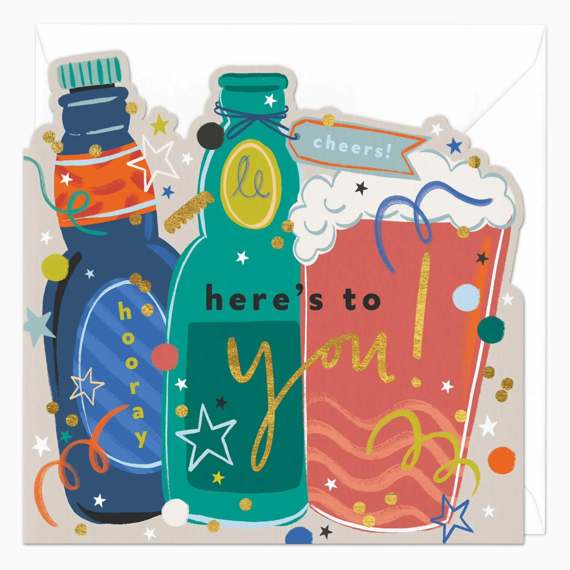 Celebration*Whistlefish Here's To You Celebration Cut-Out Card