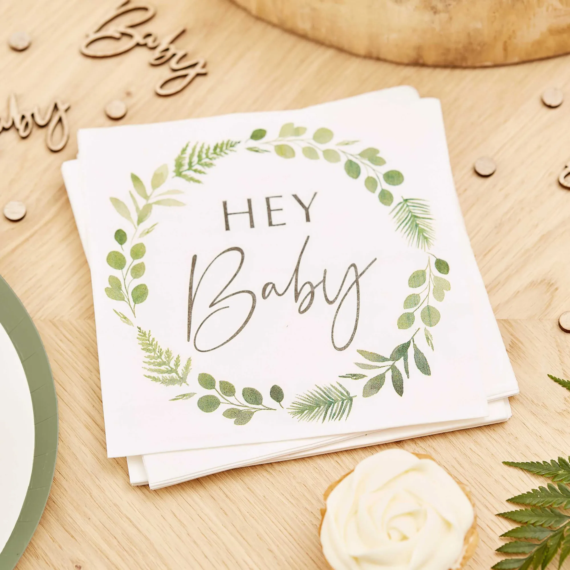 Napkins|Floral*Whistlefish Hey Baby Shower Botanical Napkins