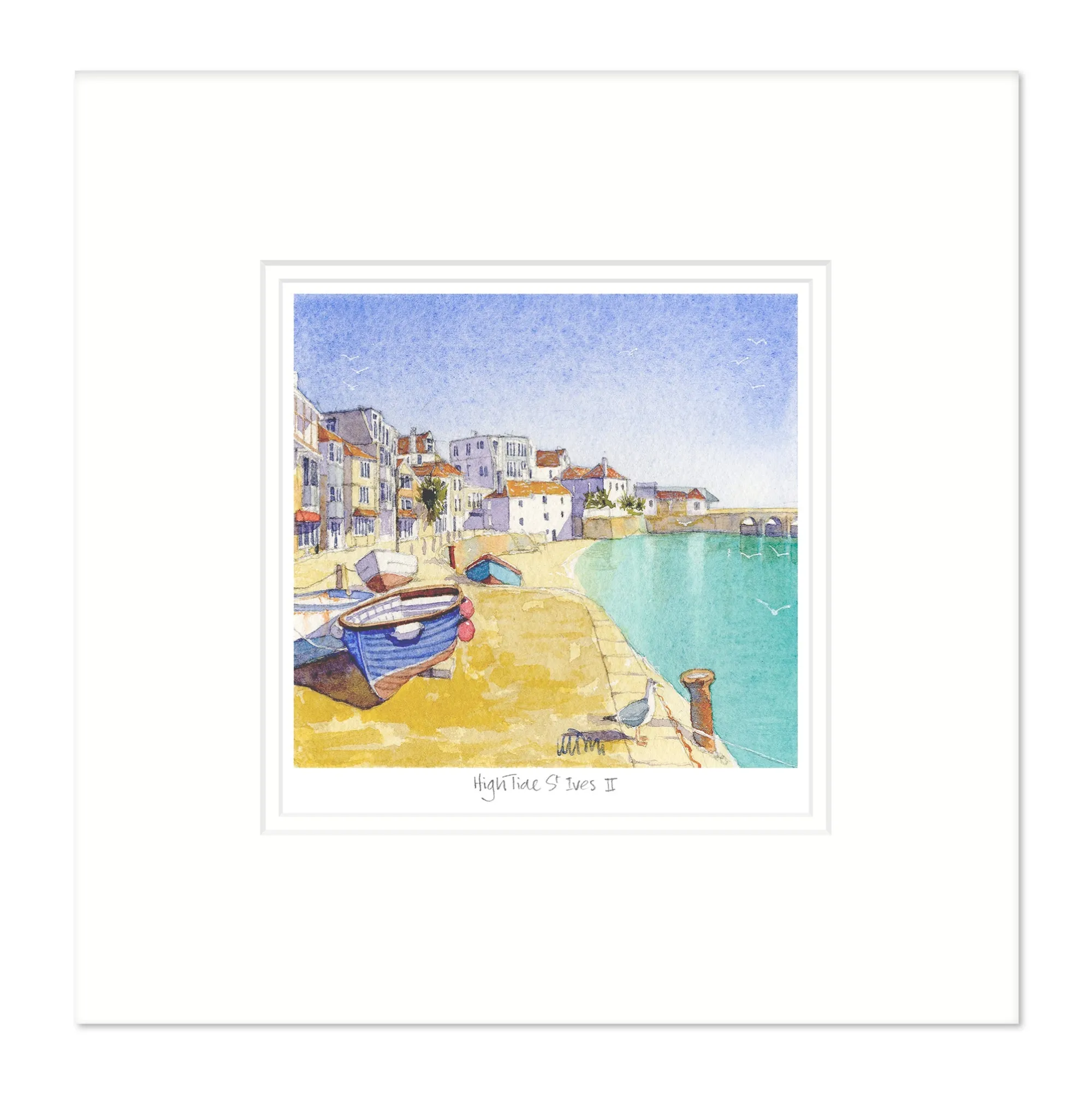 St Ives|Boat & Sailing*Whistlefish High Water St Ives Mounted Print