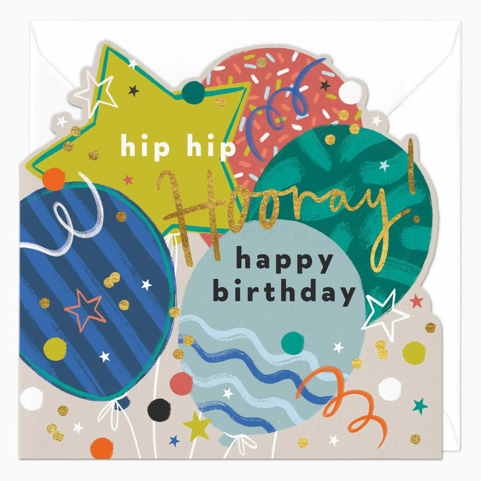 Birthday|For Children*Whistlefish Hip Hip Hooray Birthday Cut-Out Card