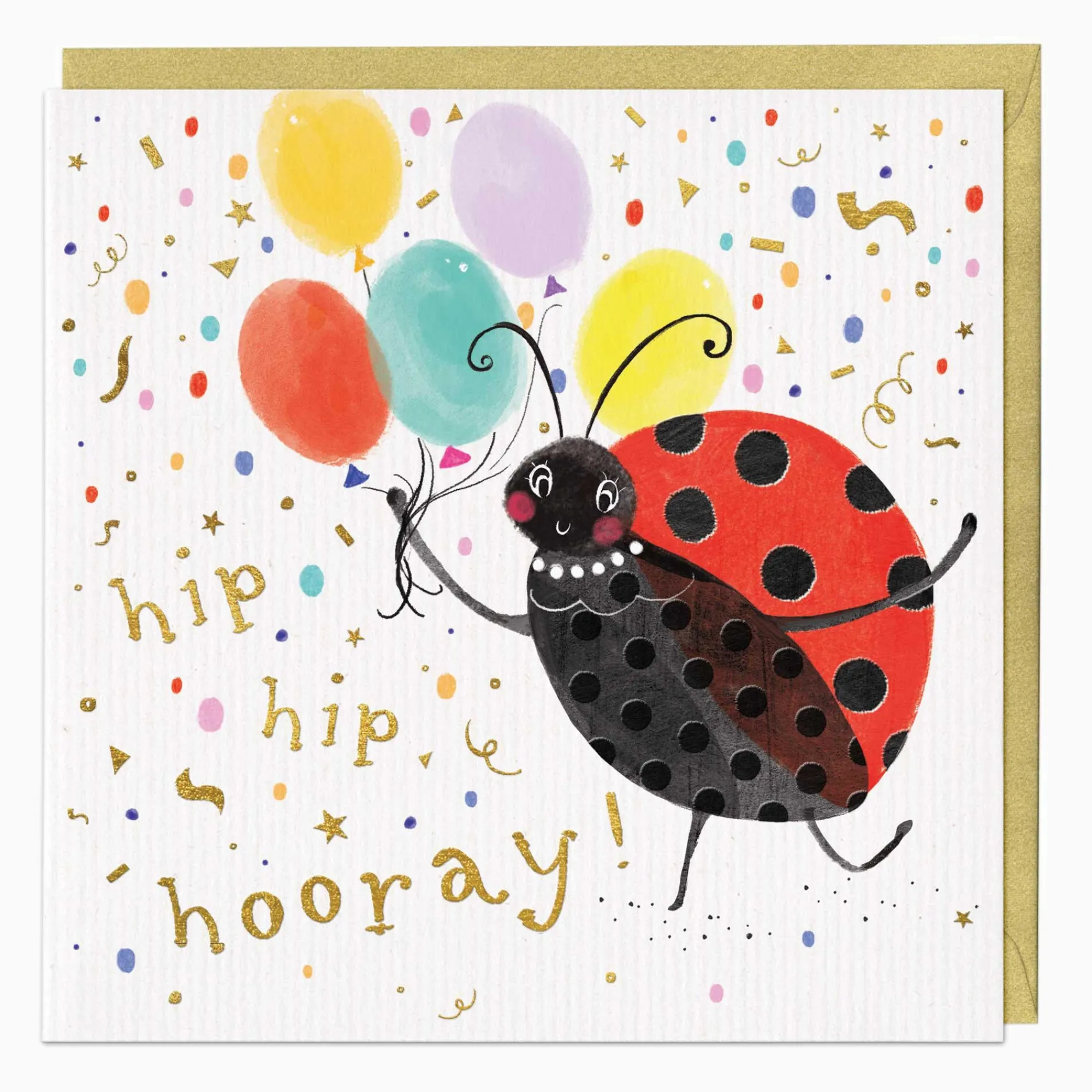 Birthday|For Children*Whistlefish Hip Hip Hooray Ladybird Birthday Card