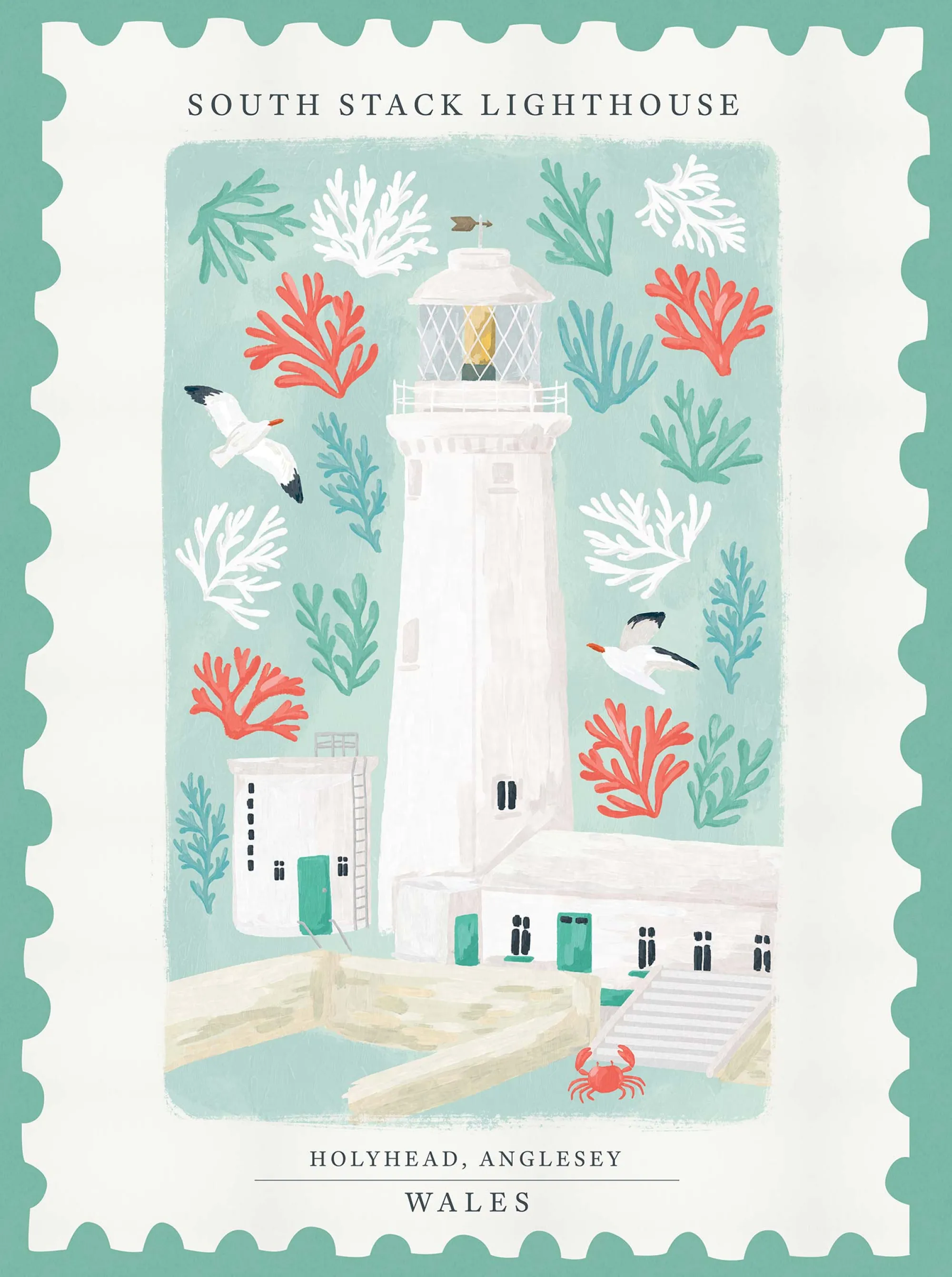 Animal|Framed Prints*Whistlefish Holyhead Stamp Large Framed Print