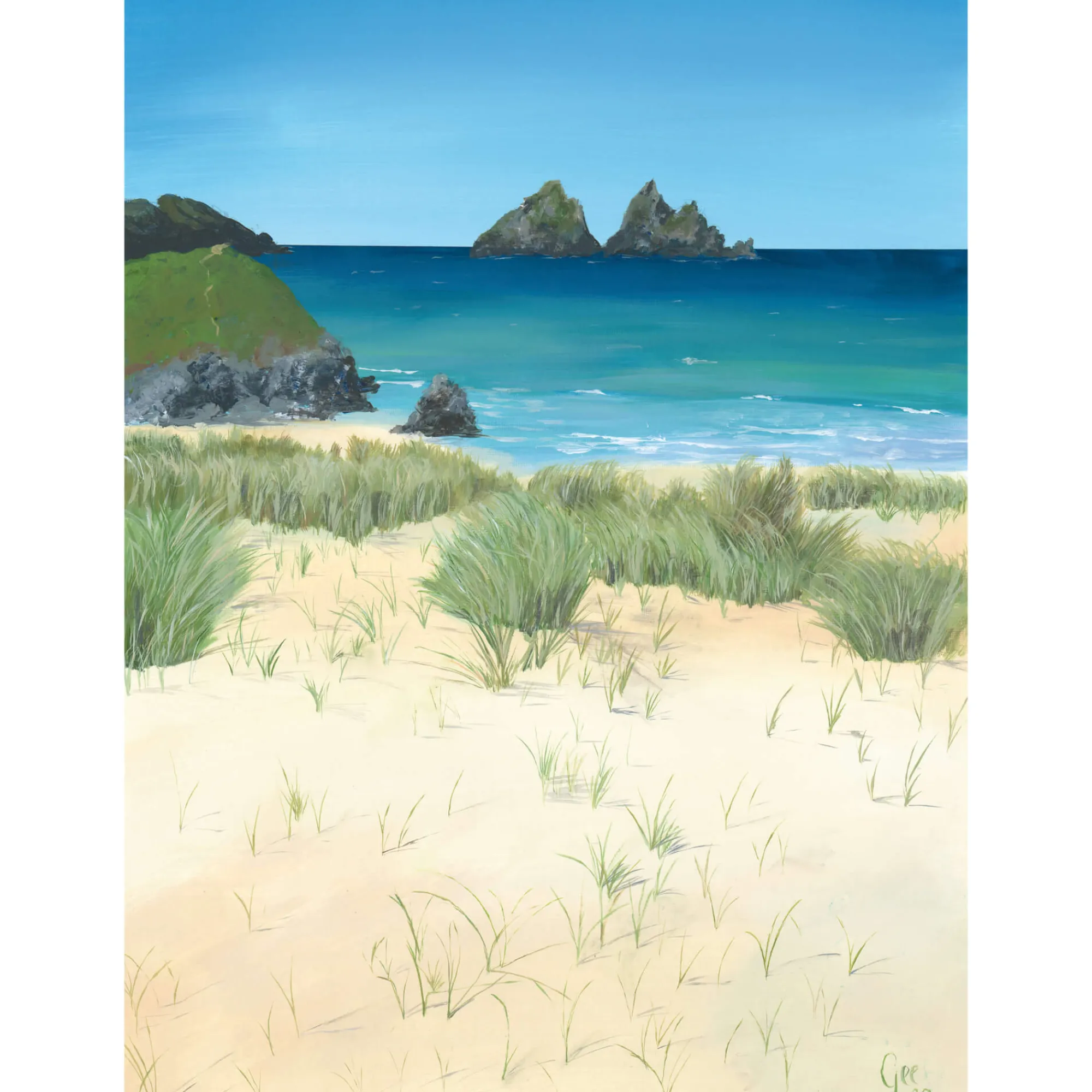 Unframed Prints*Whistlefish Holywell Bay Art Print