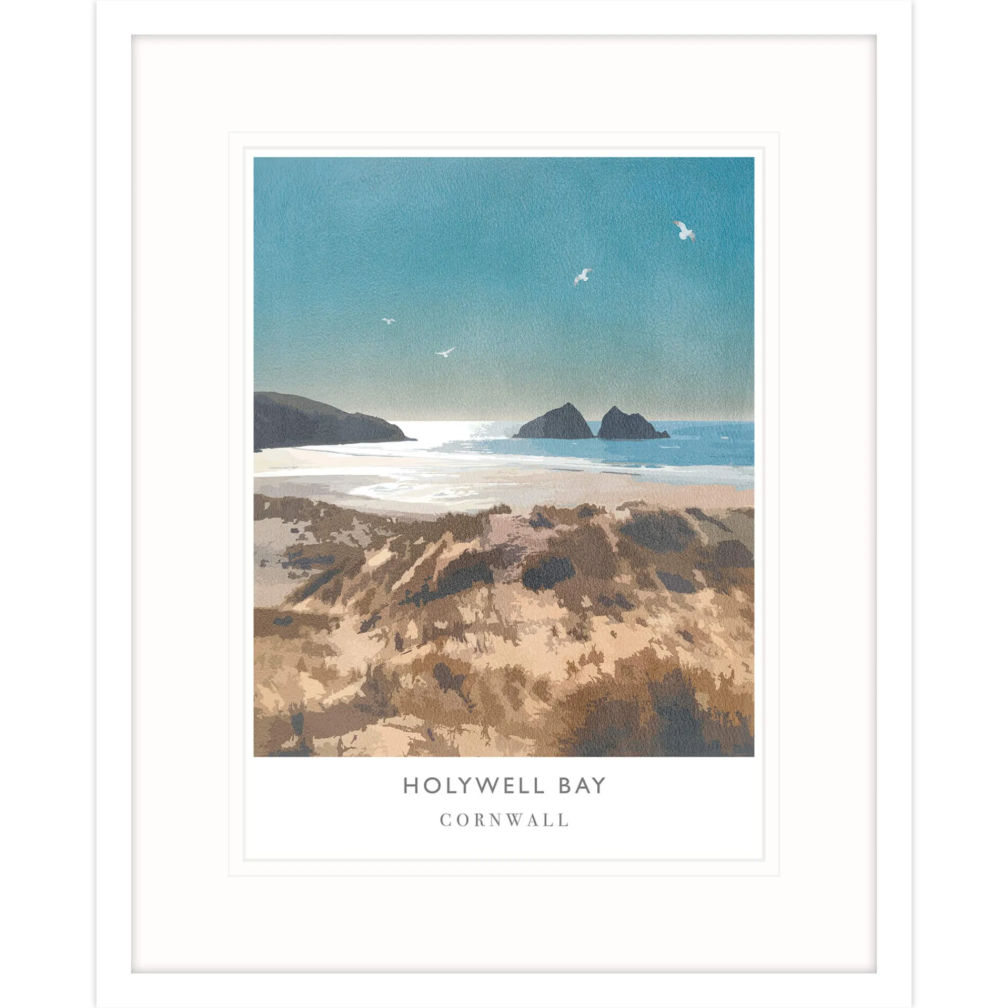 Travel|Framed Prints*Whistlefish Holywell Bay Framed Print
