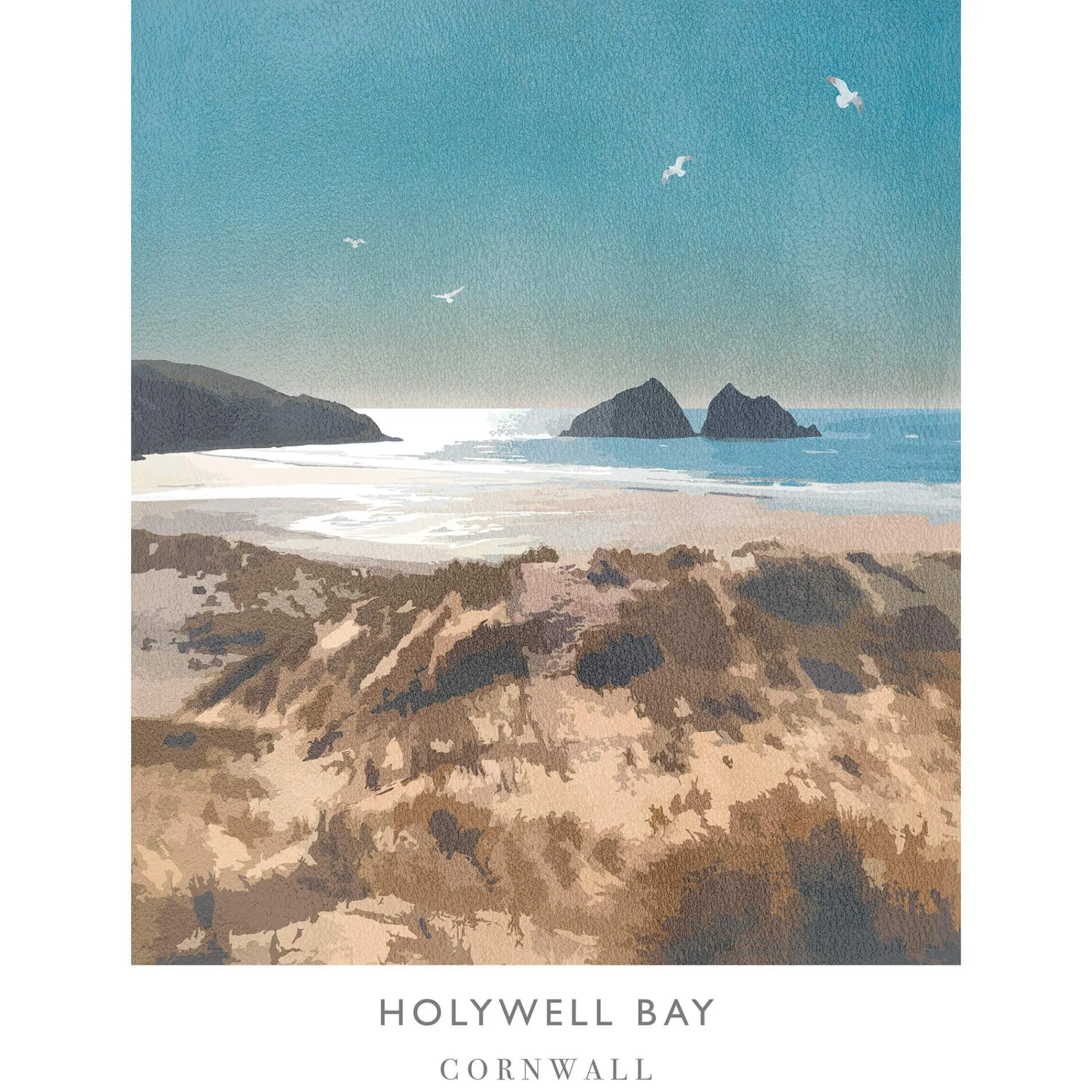 Unframed Prints*Whistlefish Holywell Bay Large Art Print