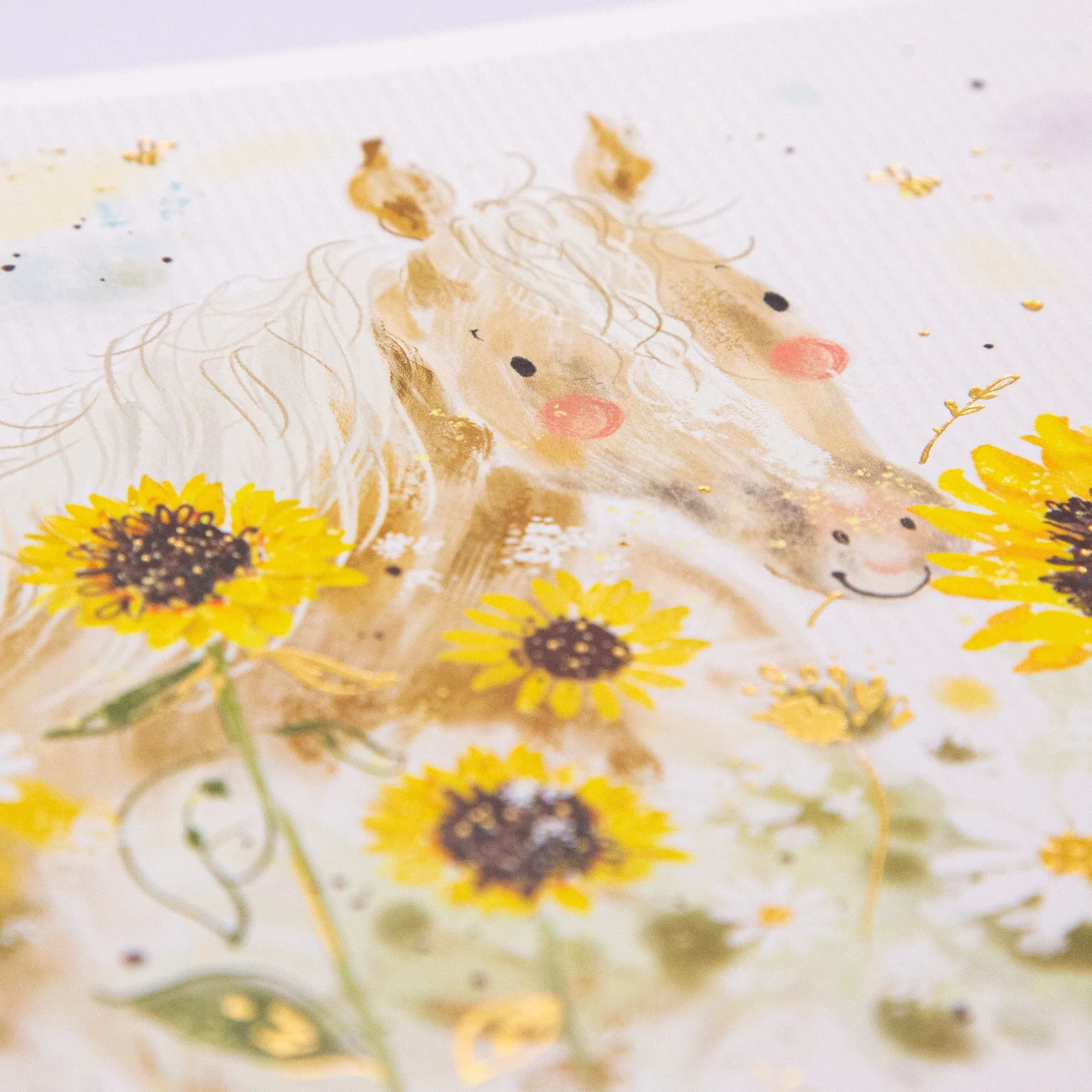 Just To Say*Whistlefish Horse & Sunflowers Art Card