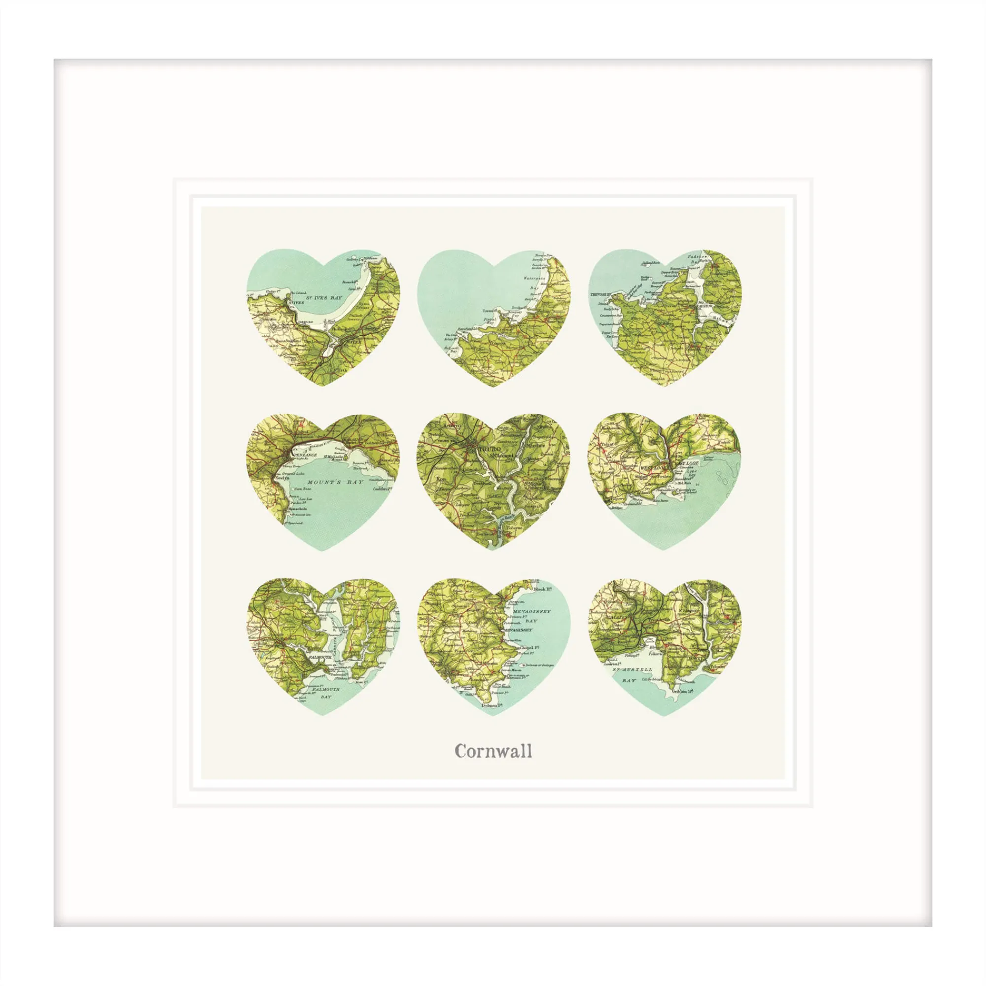 Cornwall|Framed Prints*Whistlefish I Love Cornwall Large Framed Print