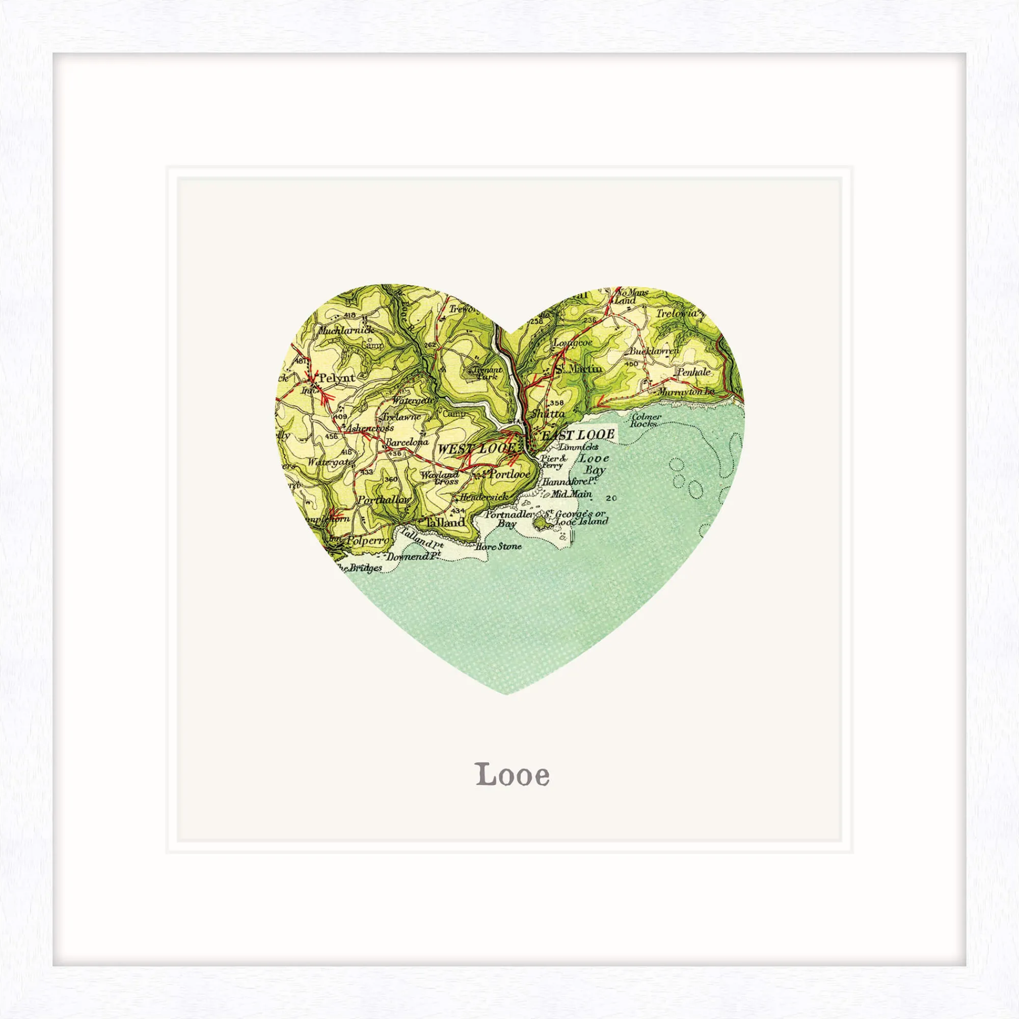Cornwall|Framed Prints*Whistlefish I Love Looe Framed Print