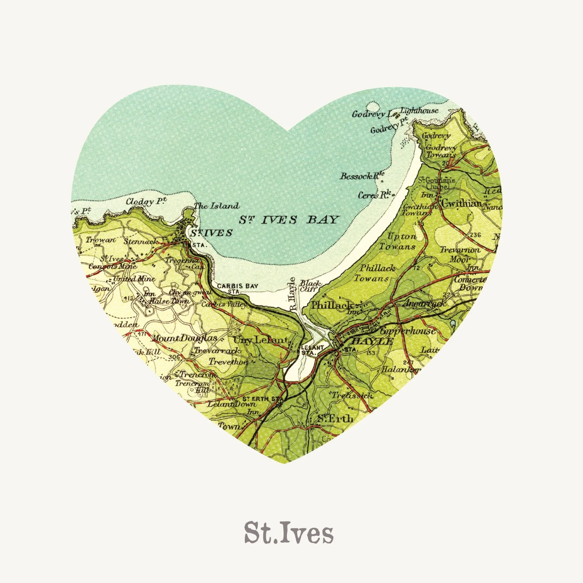 Unframed Prints*Whistlefish I Love St Ives Art Print