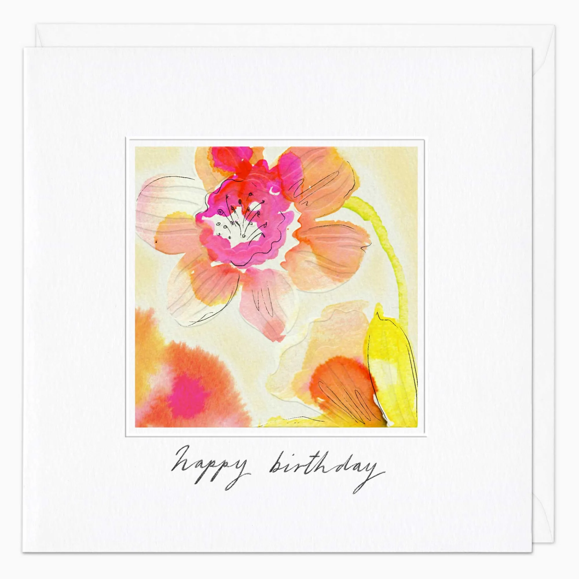 Birthday|For Her*Whistlefish Inky Daffodil Birthday Card