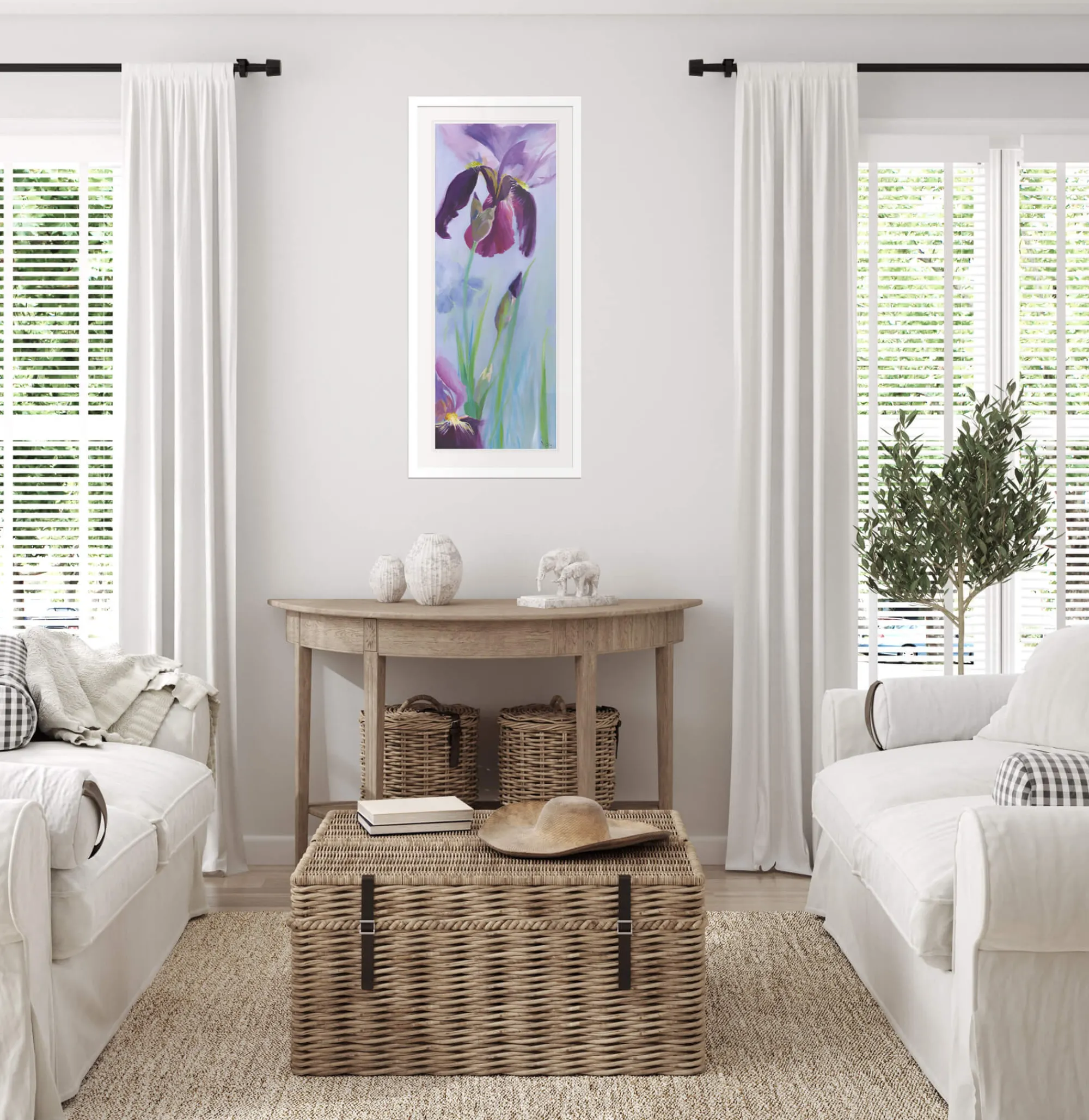 Unframed Prints*Whistlefish Iris Flower Large Art Print