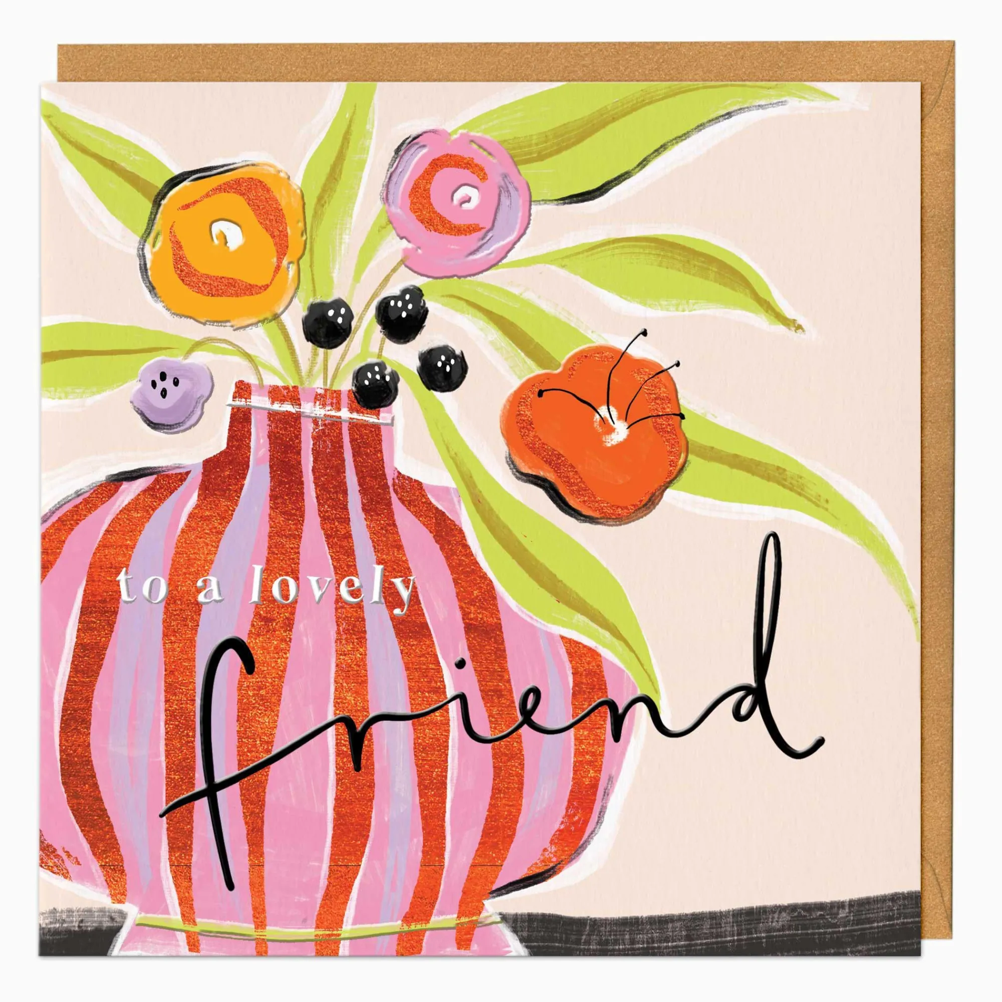 Just To Say*Whistlefish Juicy Floral Vase Friend Card