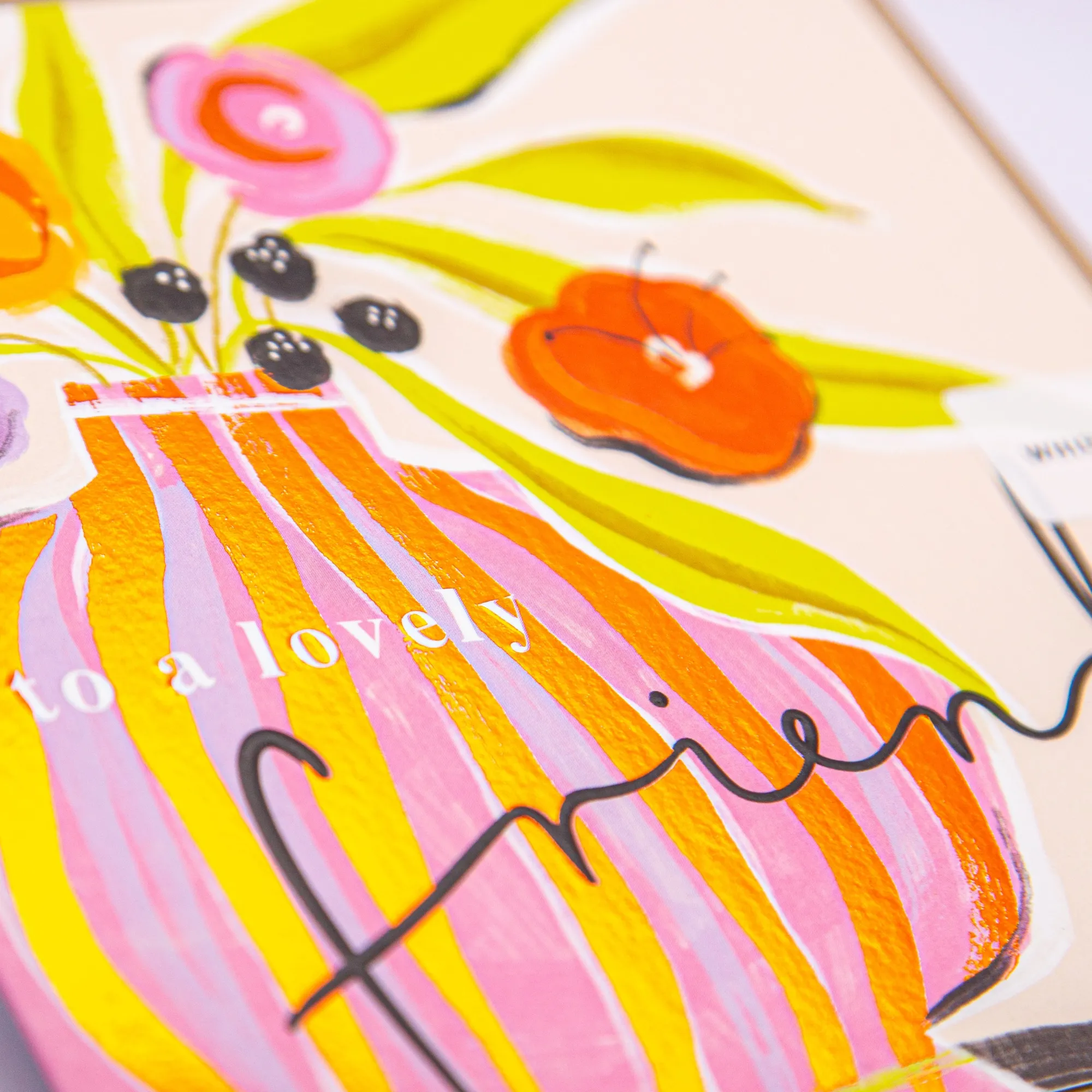 Just To Say*Whistlefish Juicy Floral Vase Friend Card