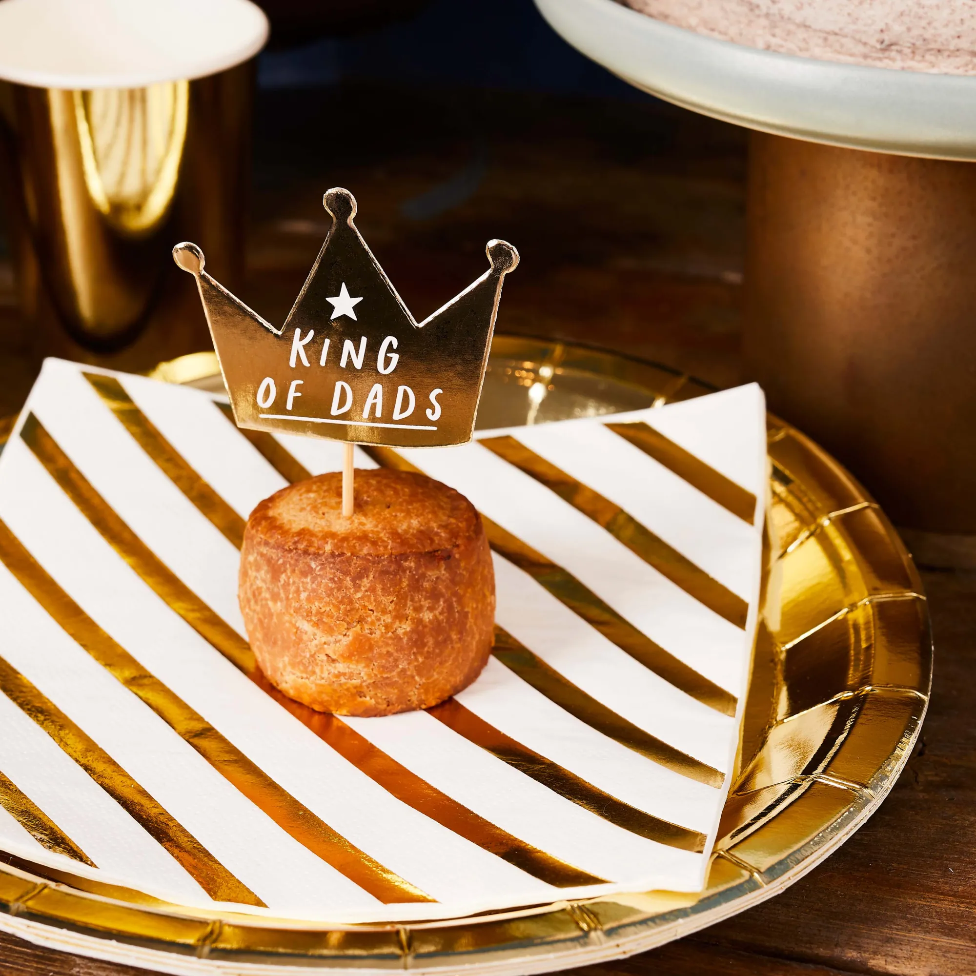 Birthday|For Him*Whistlefish 'King Of Dads' Crown Food Picks 12pcs