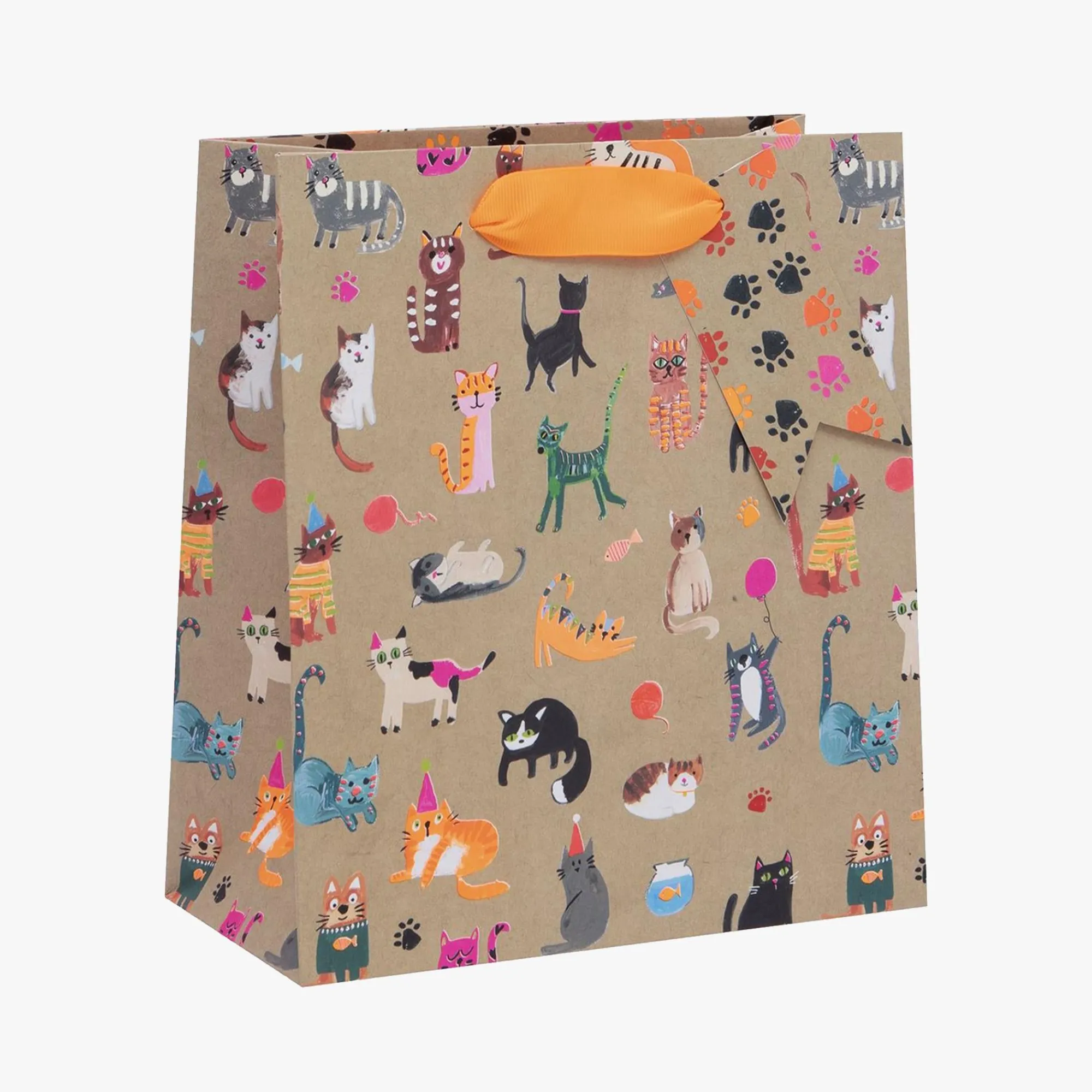 Gift Bags|Gift Bags*Whistlefish Kraft Cats Medium Gift Bag