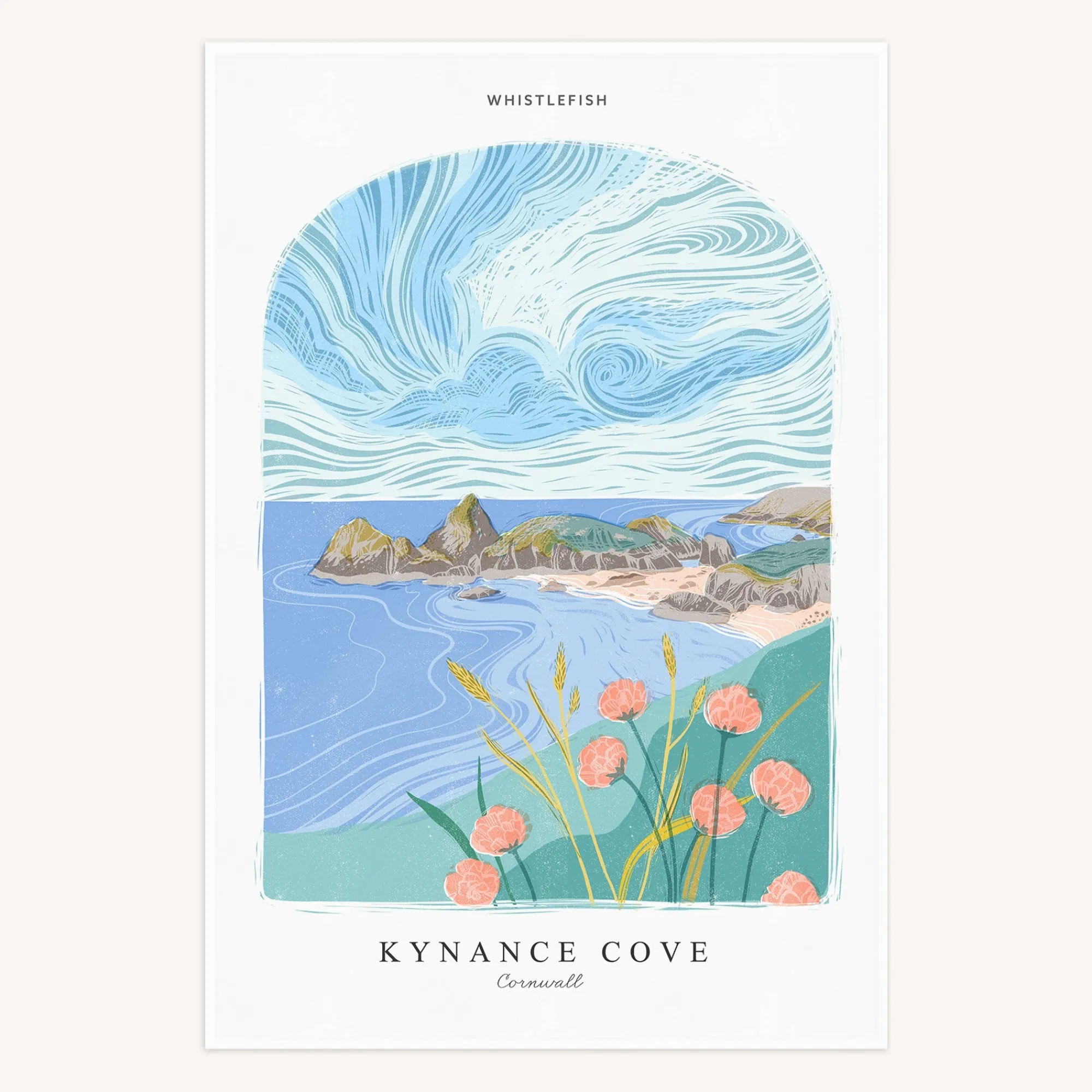 Under £20|Under £10*Whistlefish Kynance Cove Arched Lino Tea Towel