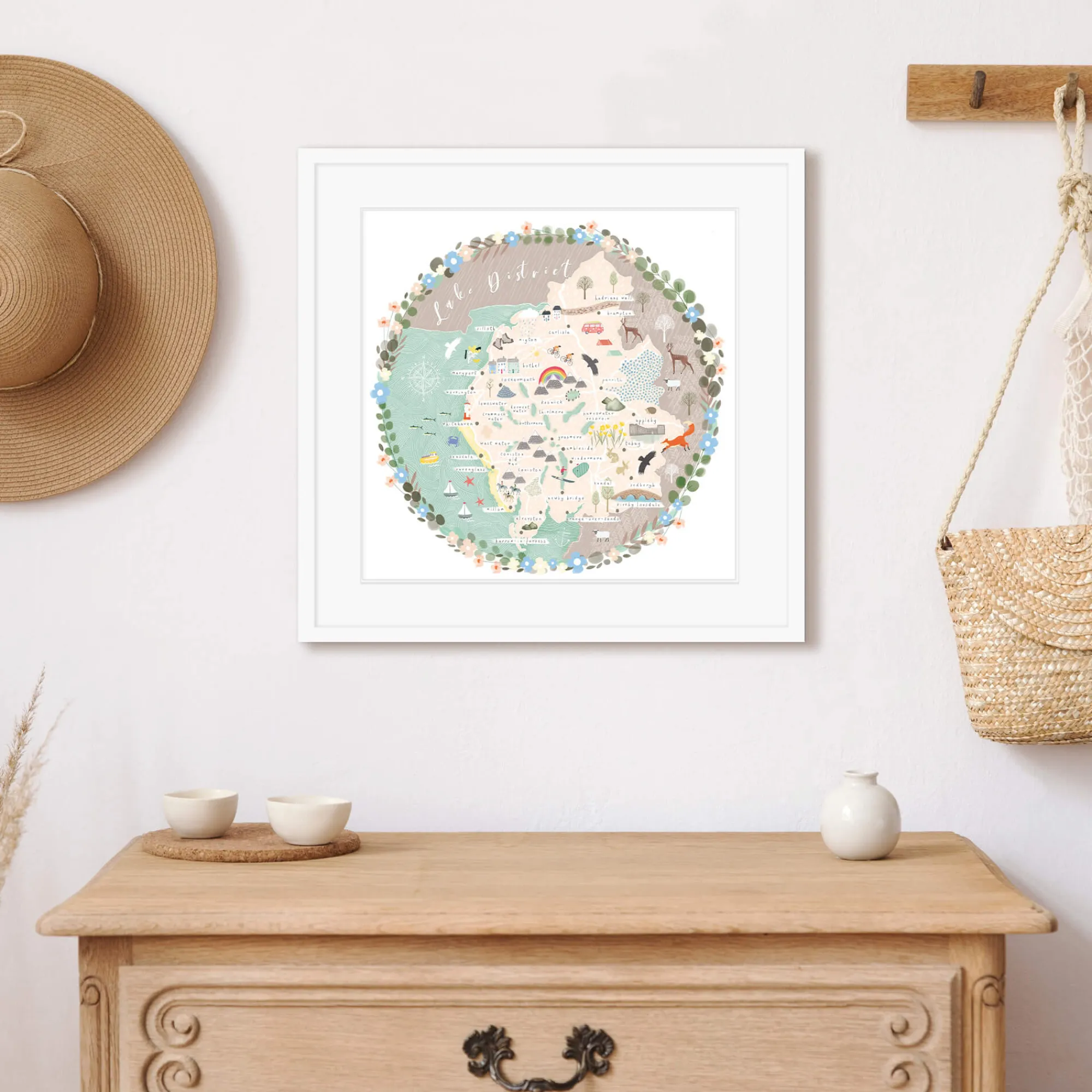 Framed Prints*Whistlefish Lake District Map Medium Framed Print