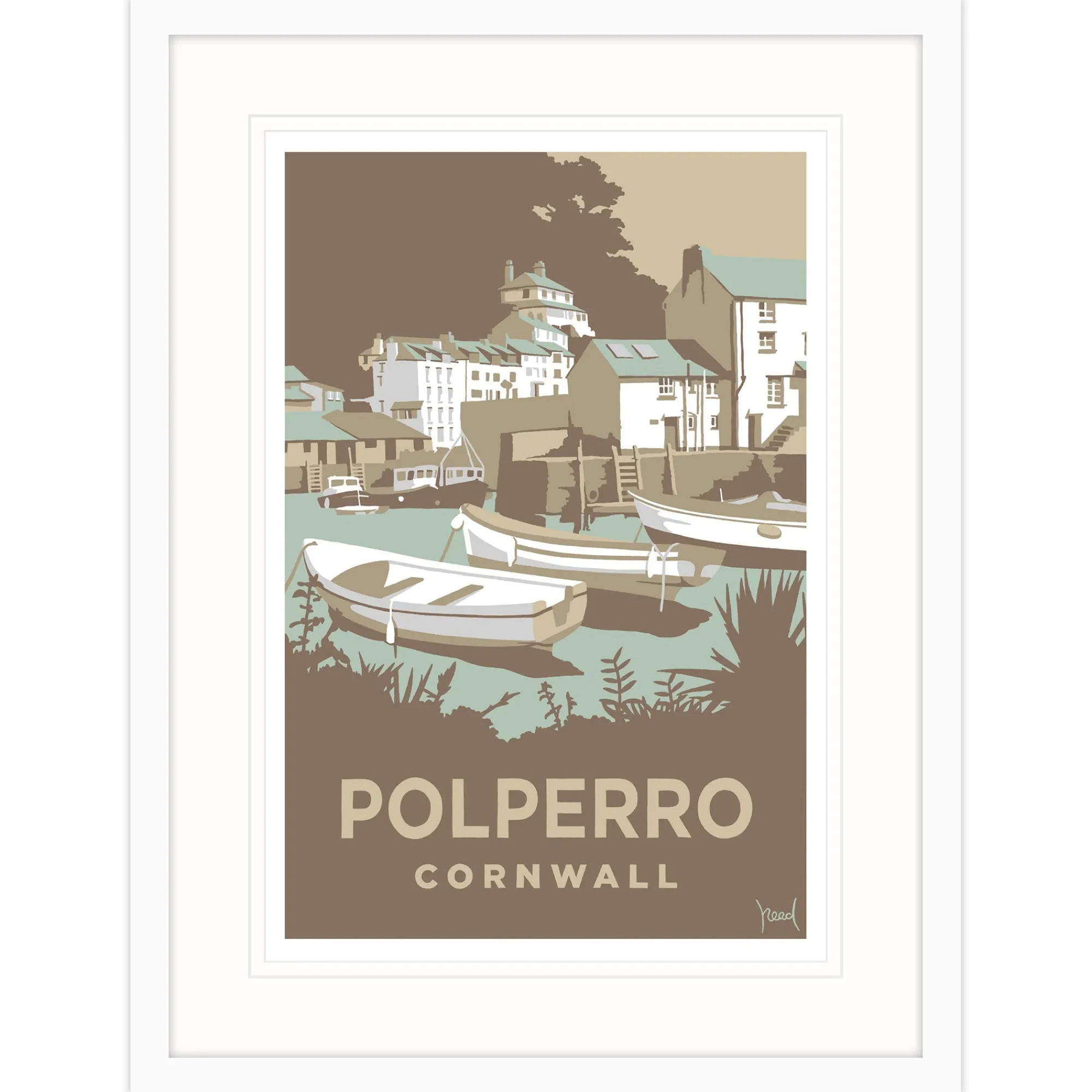 Cornwall|Travel*Whistlefish Layered Polperro Framed Print