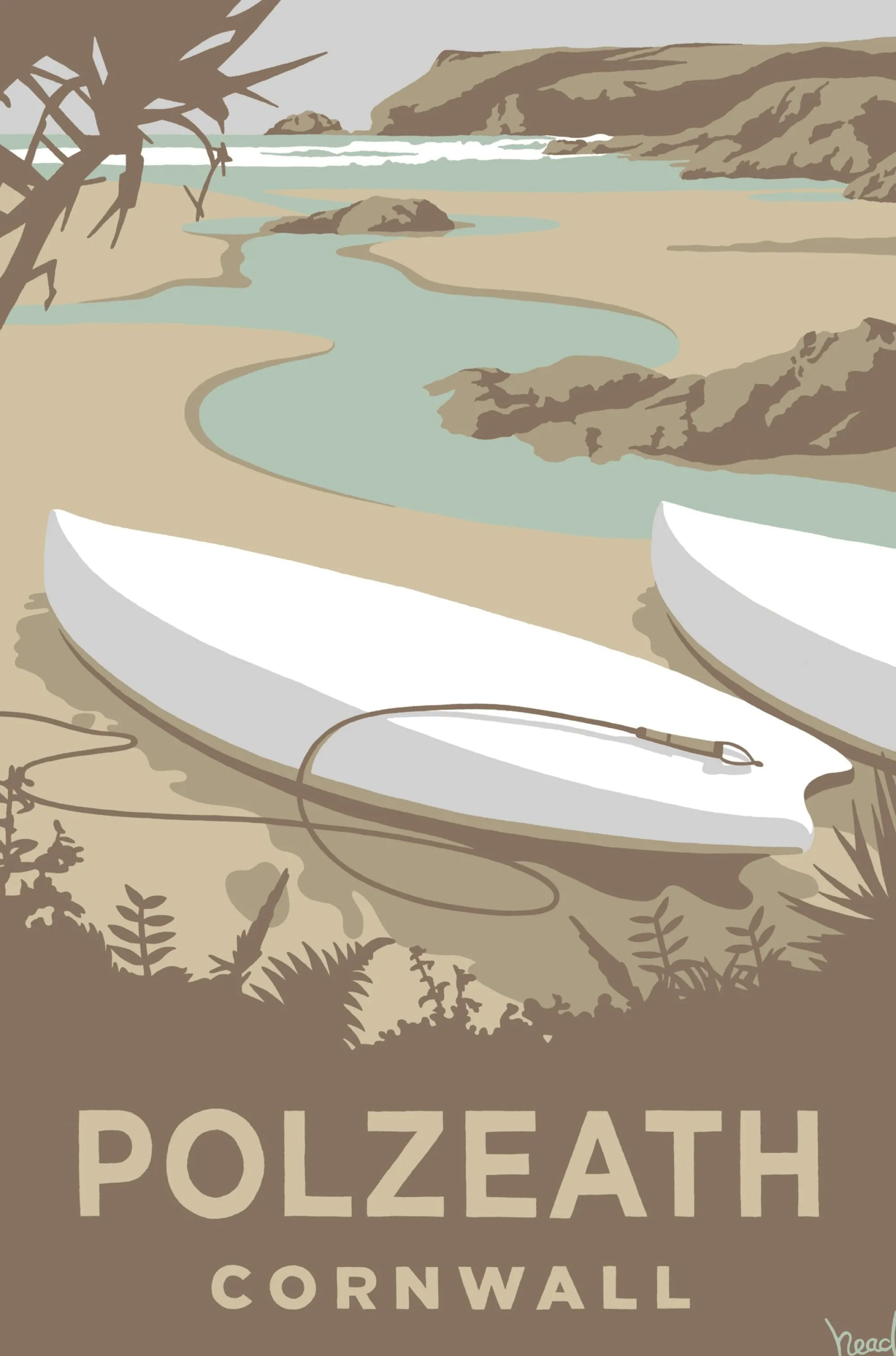 Unframed Prints*Whistlefish Layered Polzeath Art Print