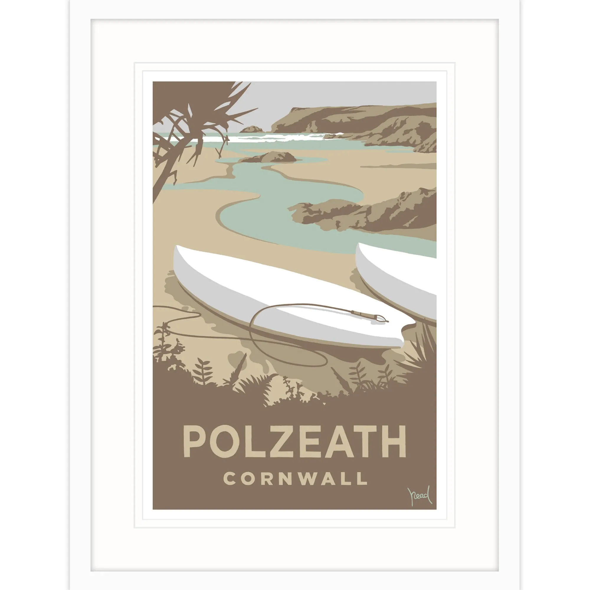 Cornwall|Travel*Whistlefish Layered Polzeath Framed Print