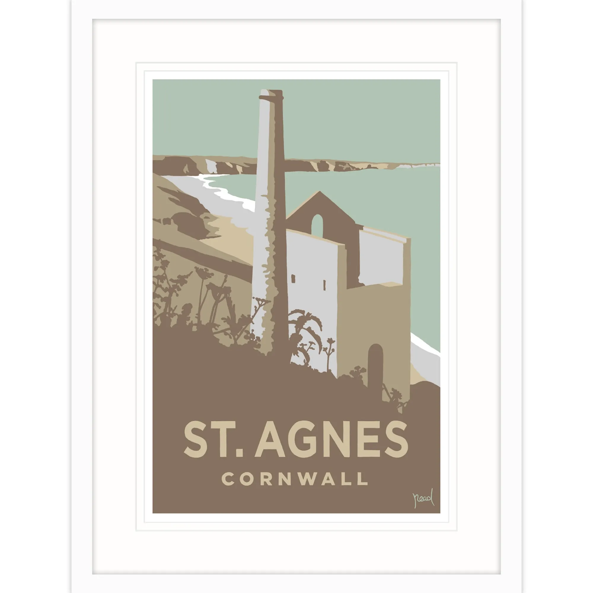 Cornwall|Travel*Whistlefish Layered St Agnes Framed Print