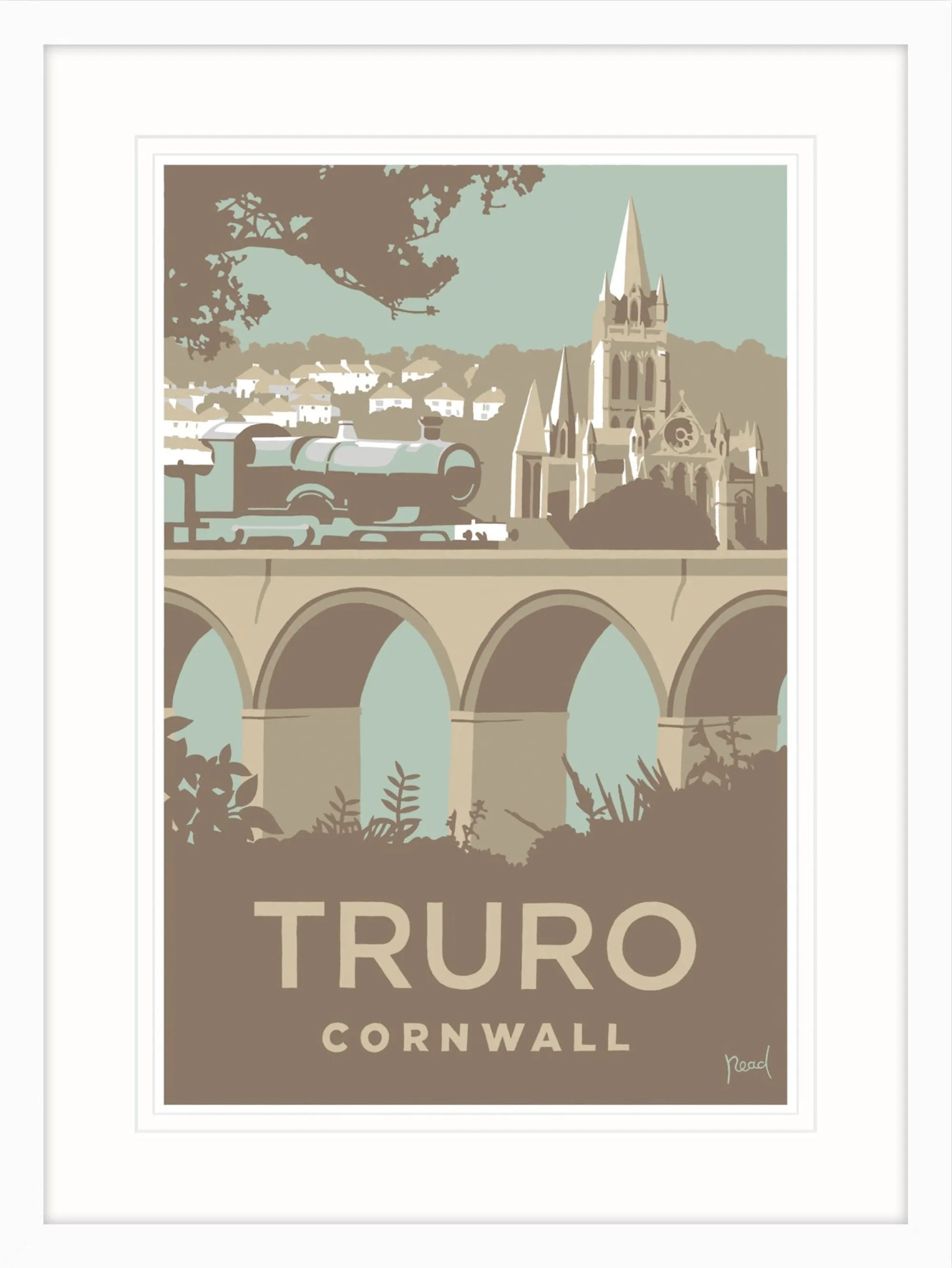 Cornwall|Travel*Whistlefish Layered Truro Framed Print