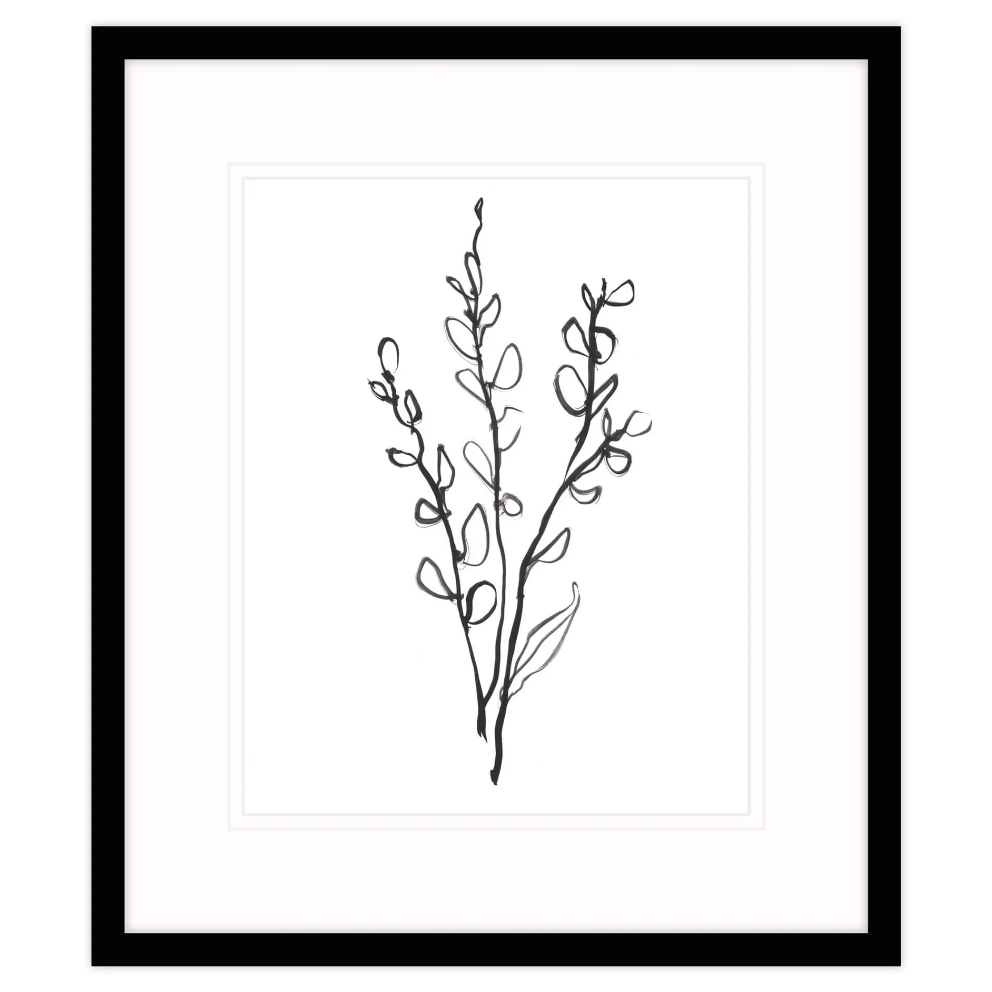 Floral & Flowers|Framed Prints*Whistlefish Leaf Study Black & White Framed Print