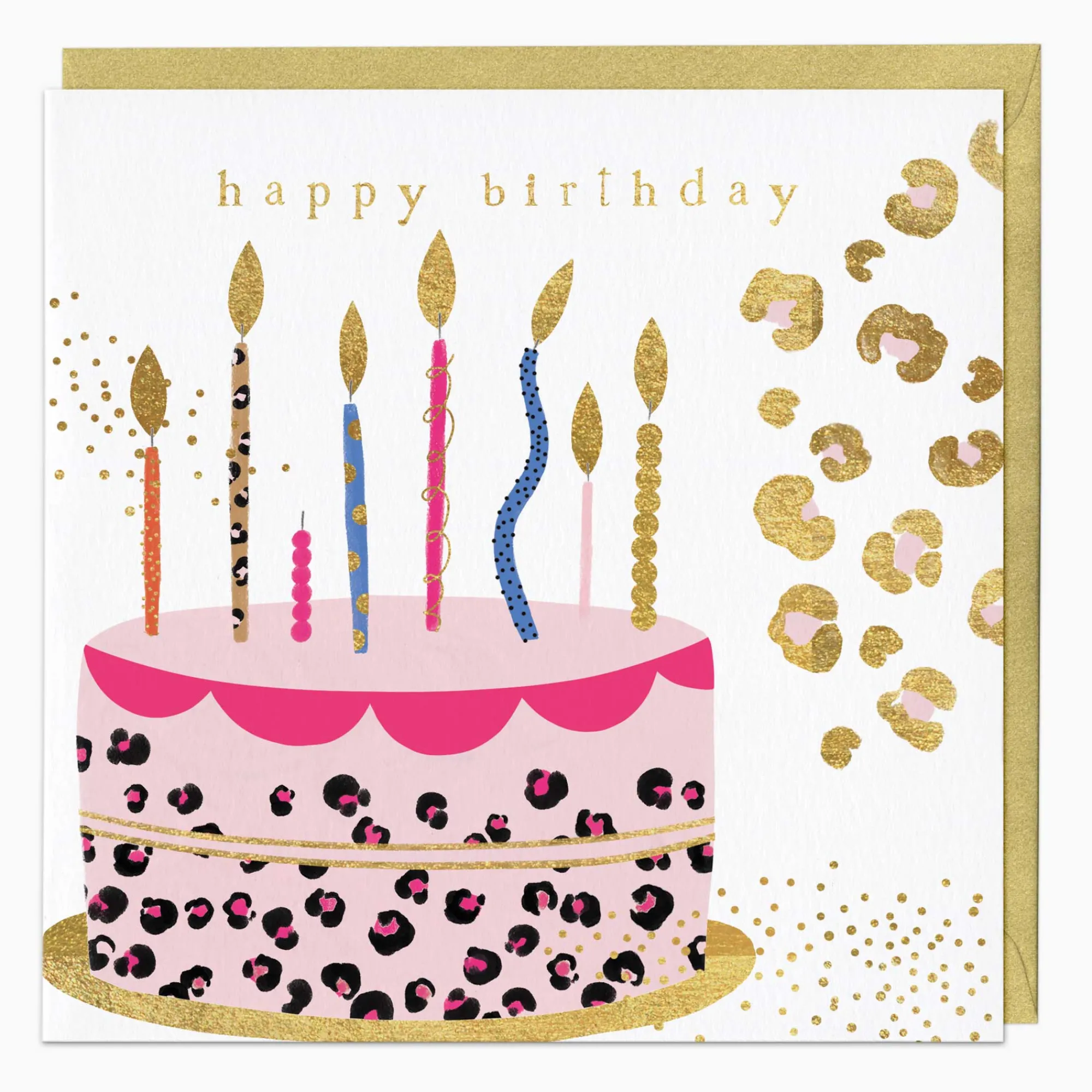 Birthday|For Her*Whistlefish Leopard Print Cake Birthday Card
